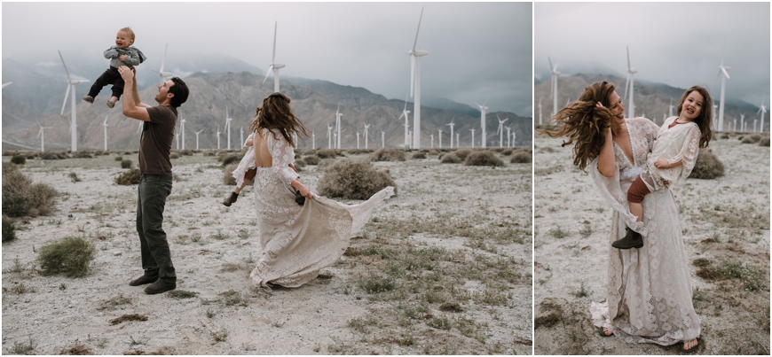 Stormy Family Session at the Palm Springs Wind Farm