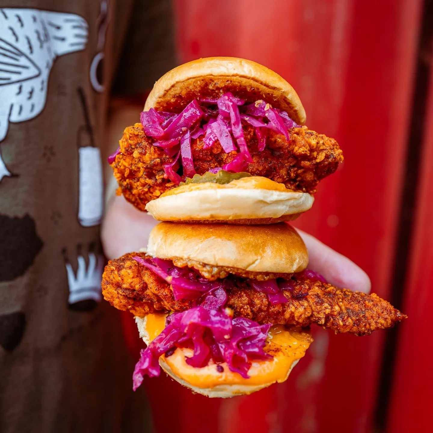 Gather your lunch bunch and head to Royals for our Oktoberfest Sliders while they're in season! German-braised red cabbage, sweet German mustard, and tangy beer cheese on top of our crispy, hot-dipped tenders? Ach ja! 🫶 🧀 🇩🇪 

#lunch #louisvillel