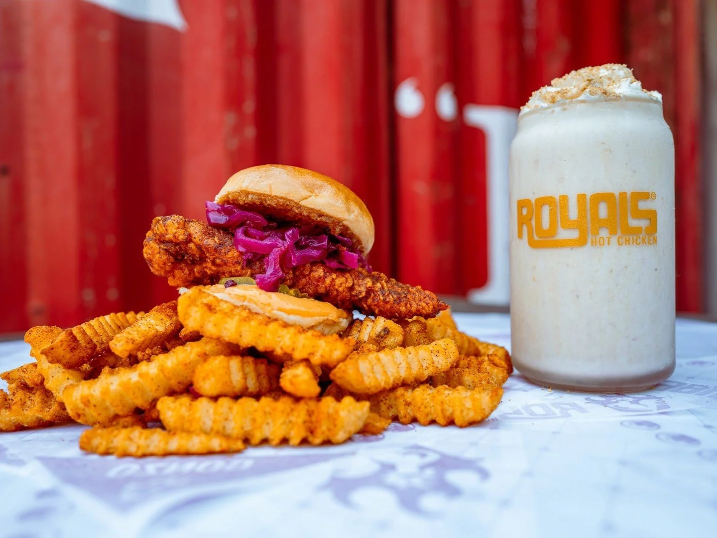 When hot chicken heat meets Oktoberfest eats. 🇩🇪 🔥 Try our Oktoberfest Sliders while they are available in the month of October! #sotm 
.
#hotchicken #nashvillehotchicken #LouisvilleHotChicken #crinklecutfries #seasonedfries #hotdippedchicken #lou