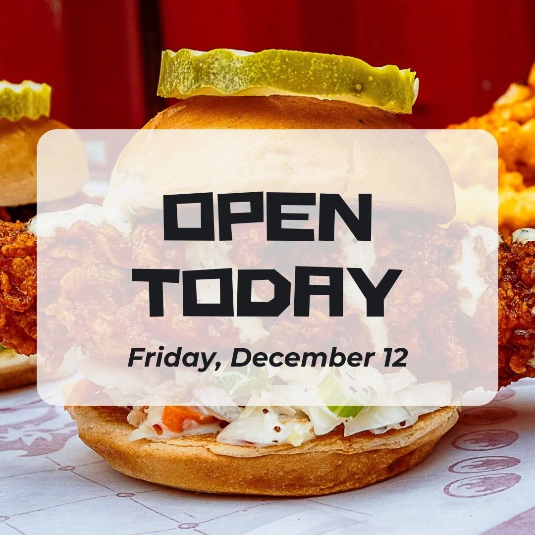 Despite the snow, we are open today! Come in and warm up with some hot-dipped chicken as hot as you can handle. 🔥

Be safe traveling out there!