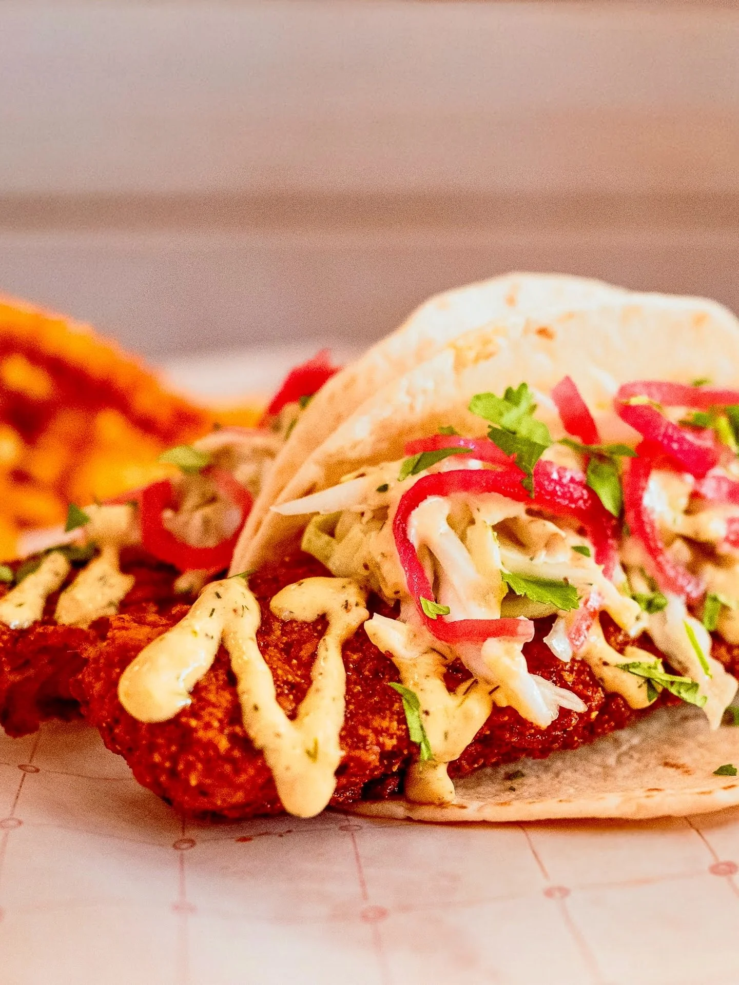 Let us reintroduce you to a favorite. These are Hot Fish Tacos. Brined and dipped hot to order. You get the same heat levels and crunch as the chicken you know us for.

Pick your penance. How hot do you want them? 

Available now through April 2nd.