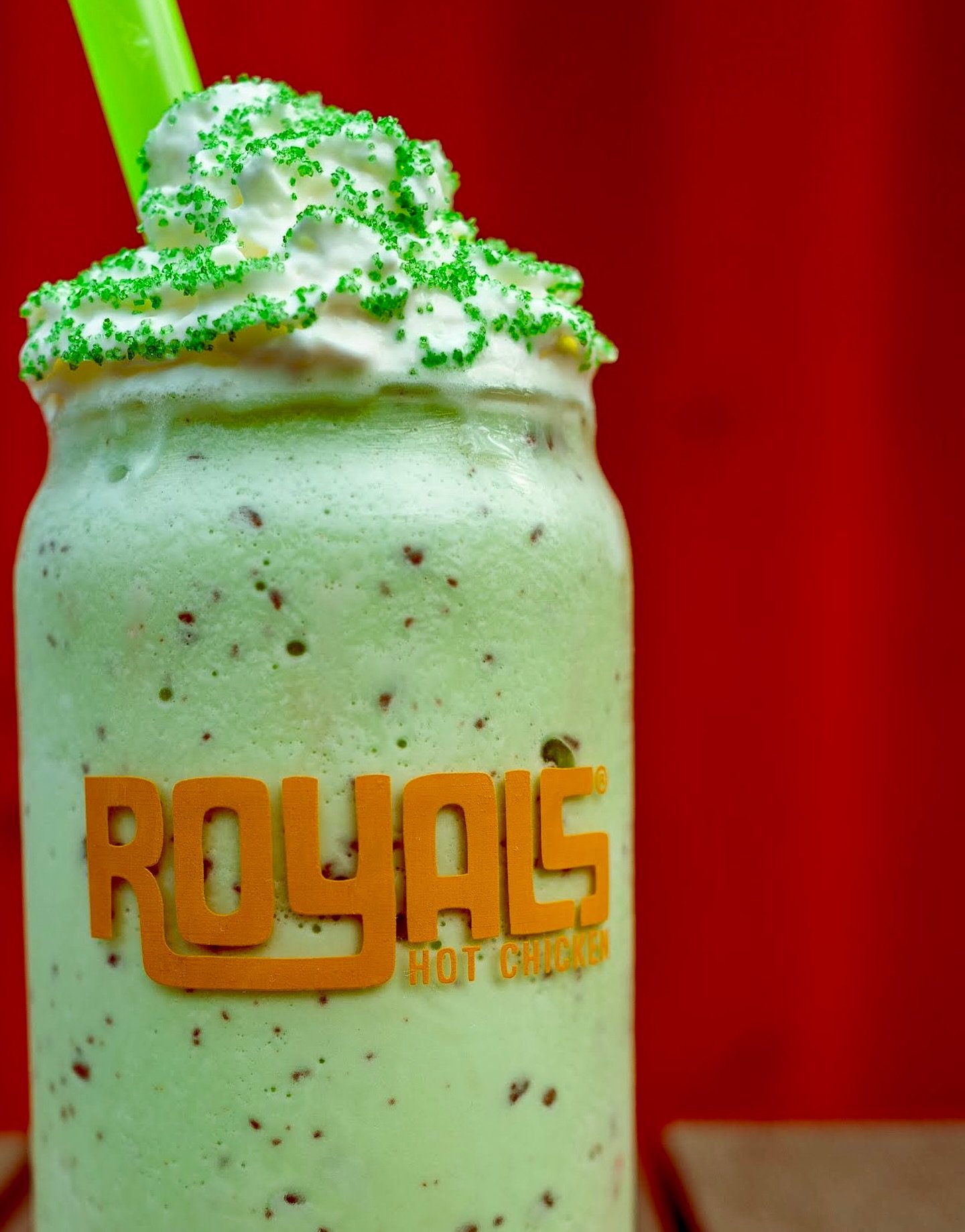 Mint Chocolate Shamrock is our official Shake of the Month for March. We blend real peppermint into creamy ice cream with a heavy hand of chocolate chips to create a cold, mint-heavy finish that actually holds its own against a tray of hot chicken. I