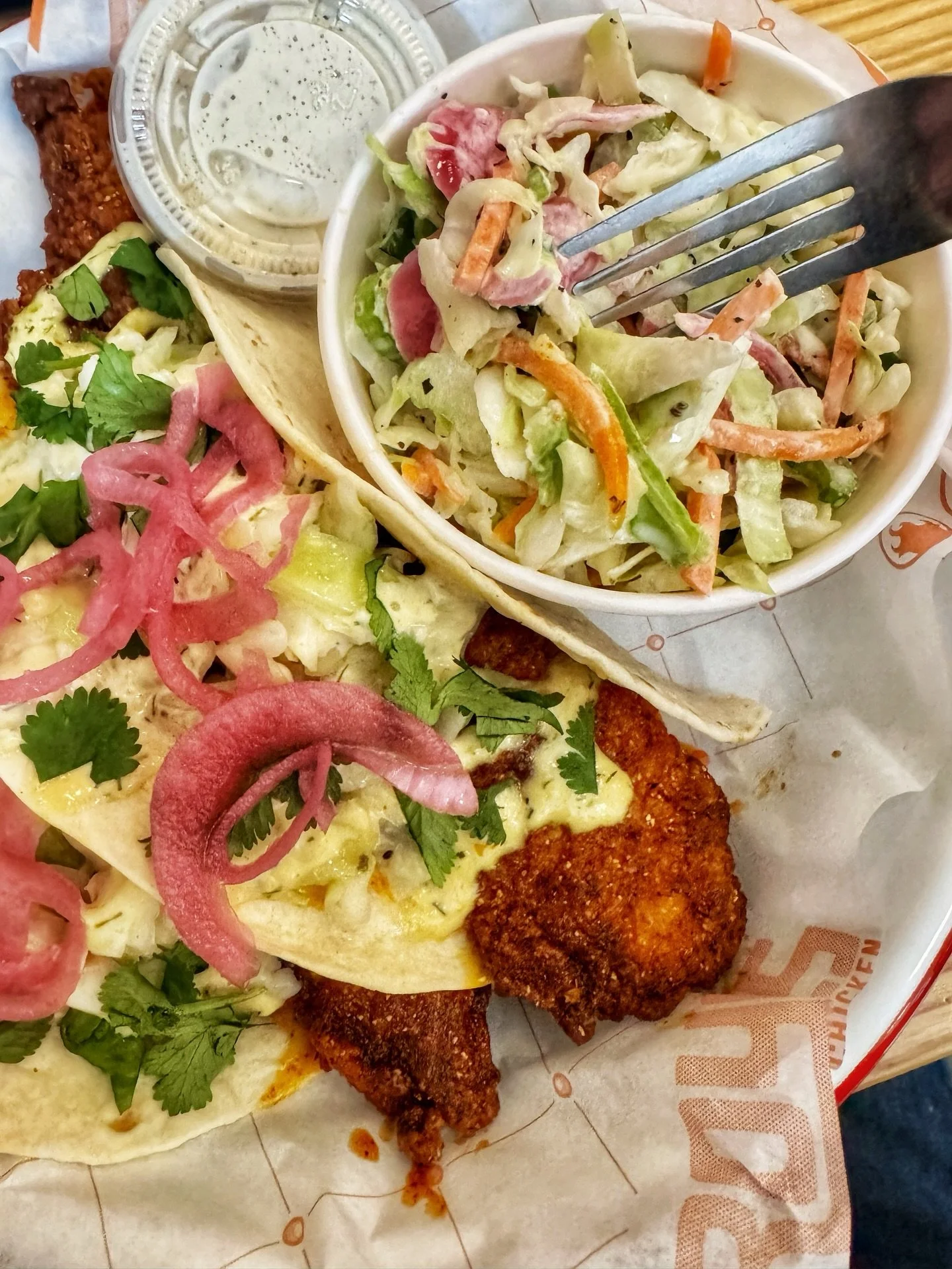 Fish Fryday! These are our Hot Fish Tacos - a lighter vehicle for the same attention we put into the bird. Choose your heat level.

We only have these through April 2nd so get them while you can.