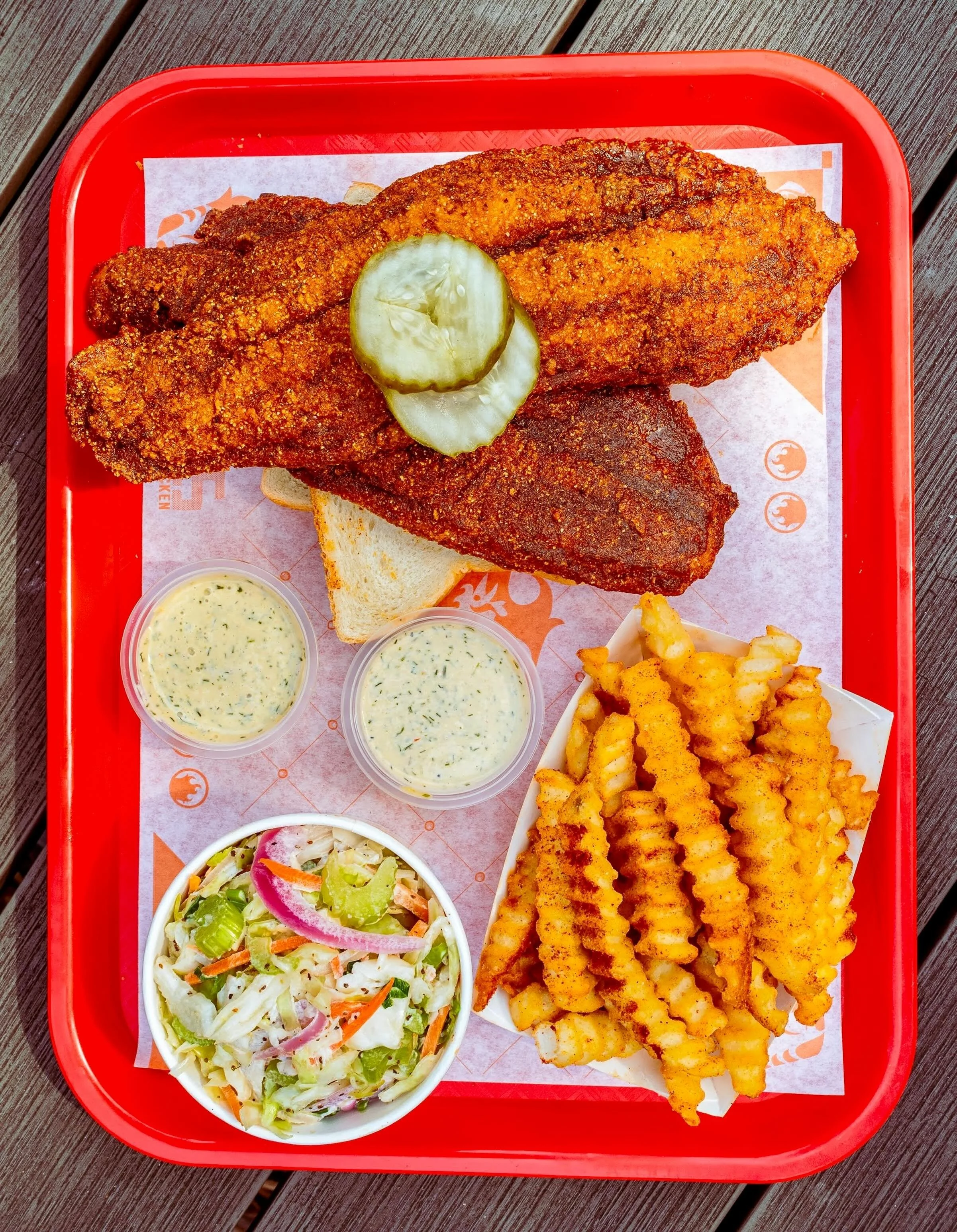 The Meal Platter could be your new favorite way to do dinner. It&rsquo;s a full-scale meal built for one person to handle before, during, or after a night out. Available for both chicken and fish. Which heat level and sides are you going for?