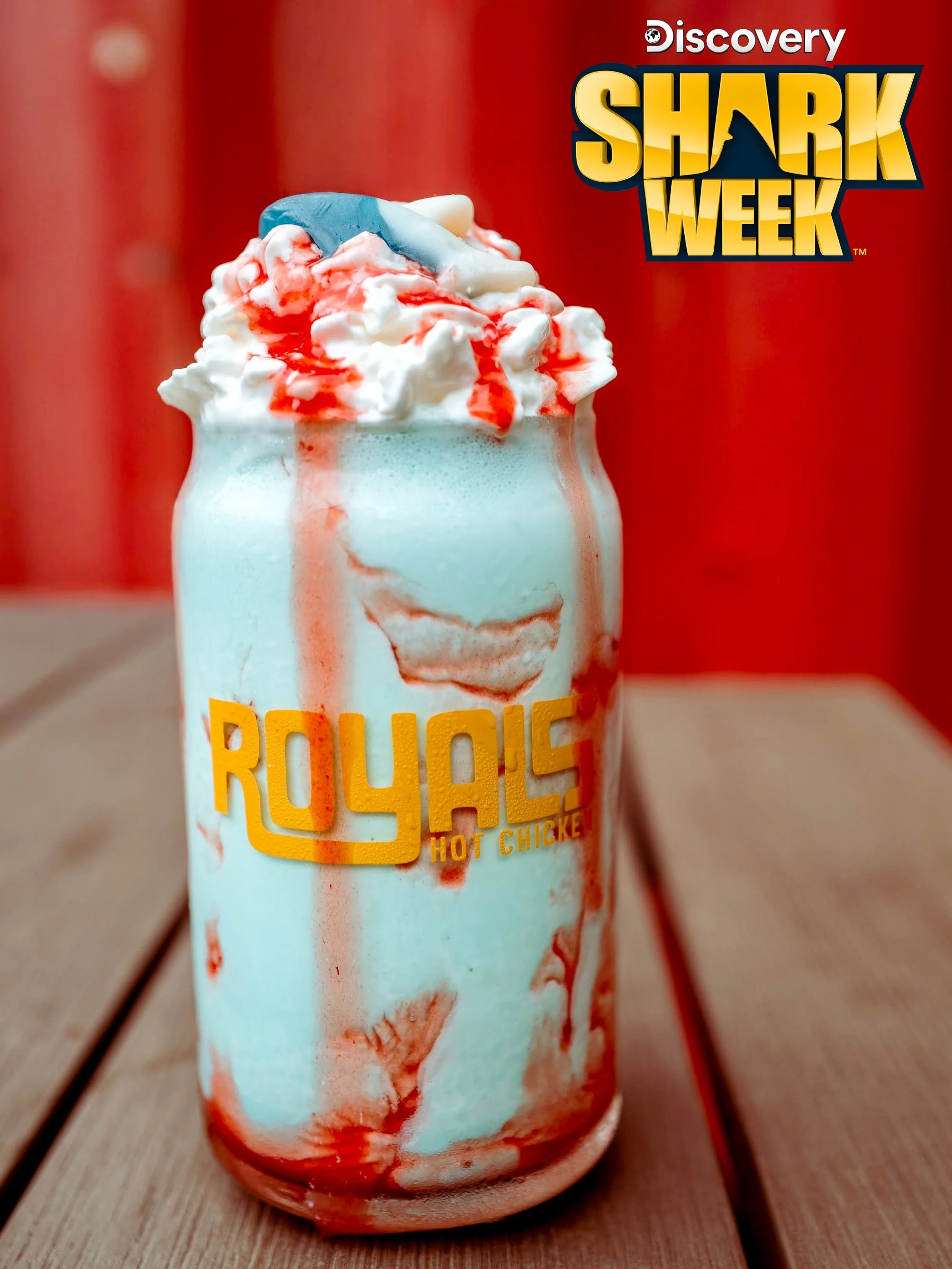 🦈 SHARK WEEK BEGINS TODAY! 🦈 It&rsquo;s time to reveal why our July Shake of the Month was born to bite. Our bright blue Shark Bite Shake has sweet blue cura&ccedil;ao syrup, whipped cream, and a gummy shark swimming out the top.