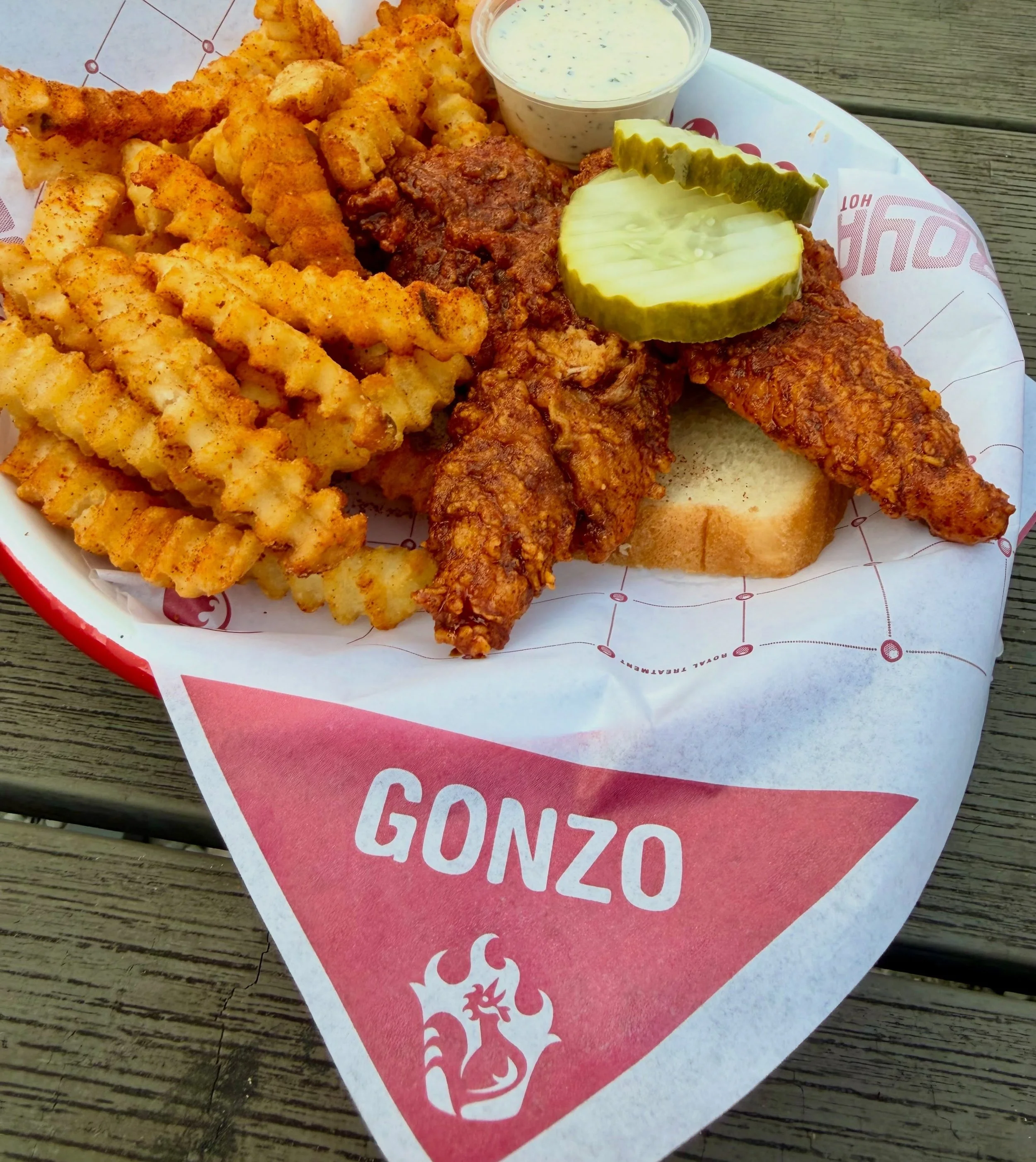 We wouldn&rsquo;t be a hot chicken joint without HOT chicken.

Your next challenge could be Gonzo, our hottest heat level featuring Trinidad Scorpion, Carolina Reaper, Ghost peppers, and more.

But don&rsquo;t say we didn&rsquo;t warn you.