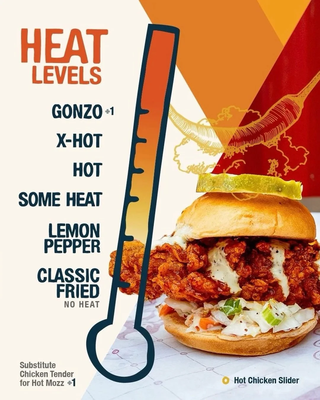 As the saying goes: if you can&rsquo;t stand the heat, that&rsquo;s okay.

From Classic Fried and Lemon Pepper to Some Heat, Hot, X-Hot, and Gonzo, we have a range of options for your tolerance.