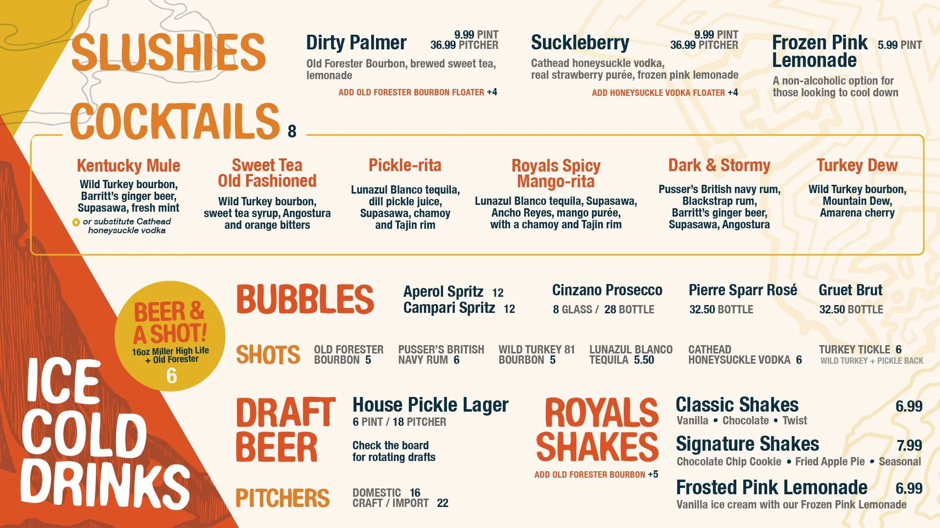 Royals Beverage Menu