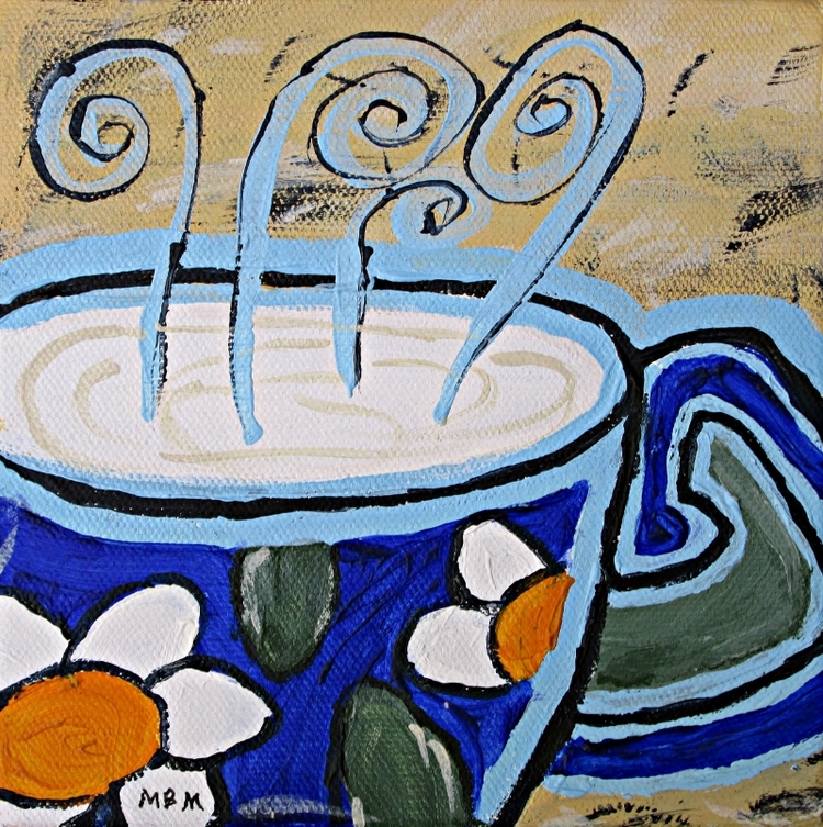Coffee Mug, 6" x 6" x 1.5" acrylic on gallery wrapped canvas