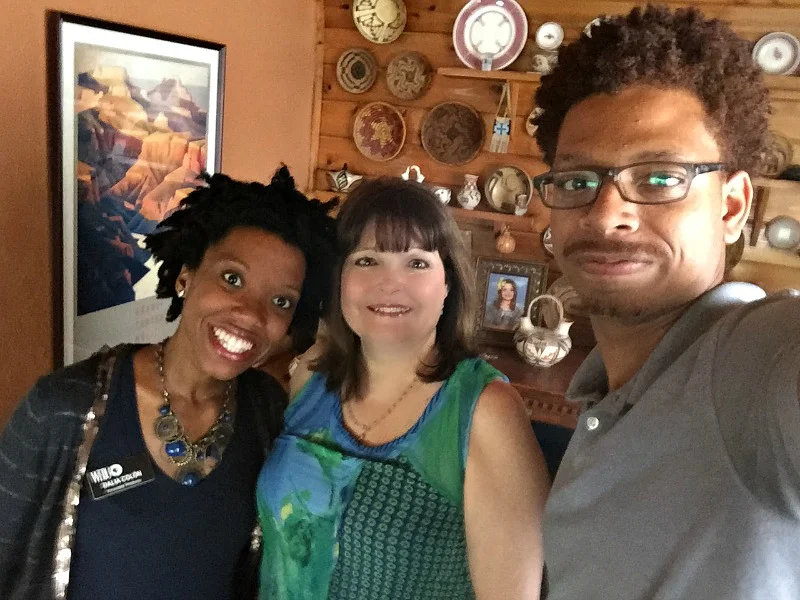 Producer Dalia Colon, videographer Danny Bruno and myself at my home for filming.