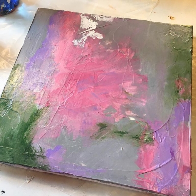 Base layers applied in acrylic
