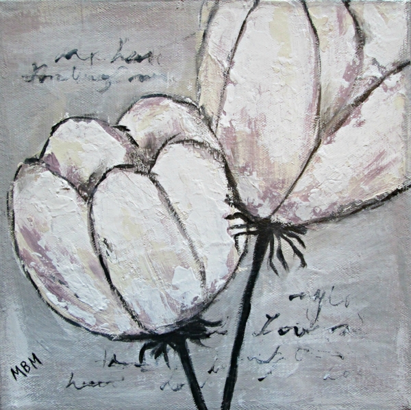 Tulipe, chalk paint on gallery wrapped canvas