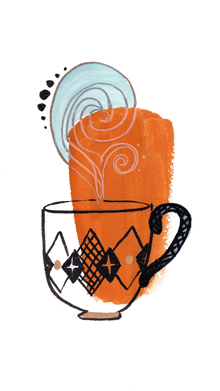 Retro Coffee Cup Phone Wallpaper