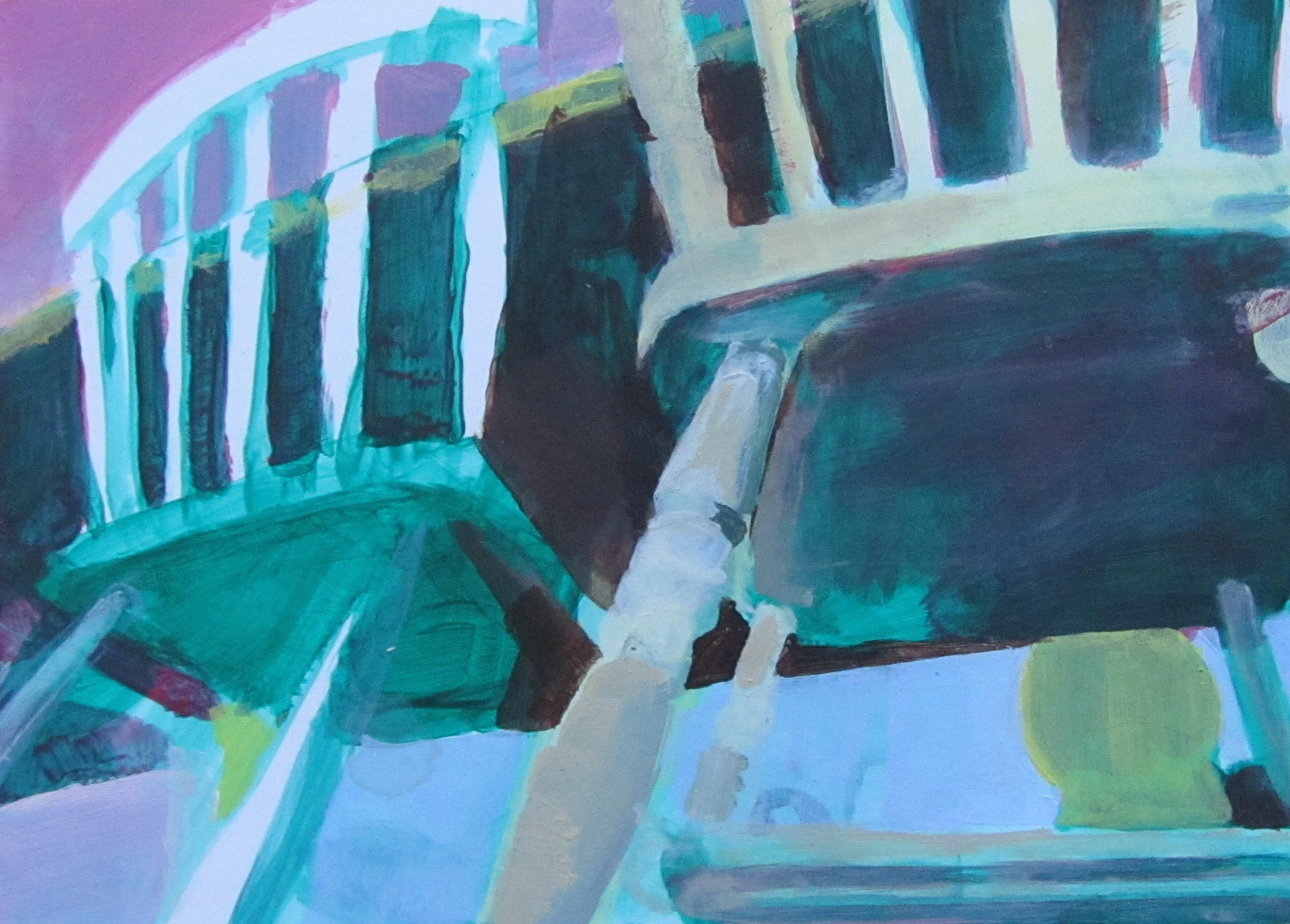 Chairs (2014) Acrylic on board. 13 x 18 cm. Eileen O'Sullivan