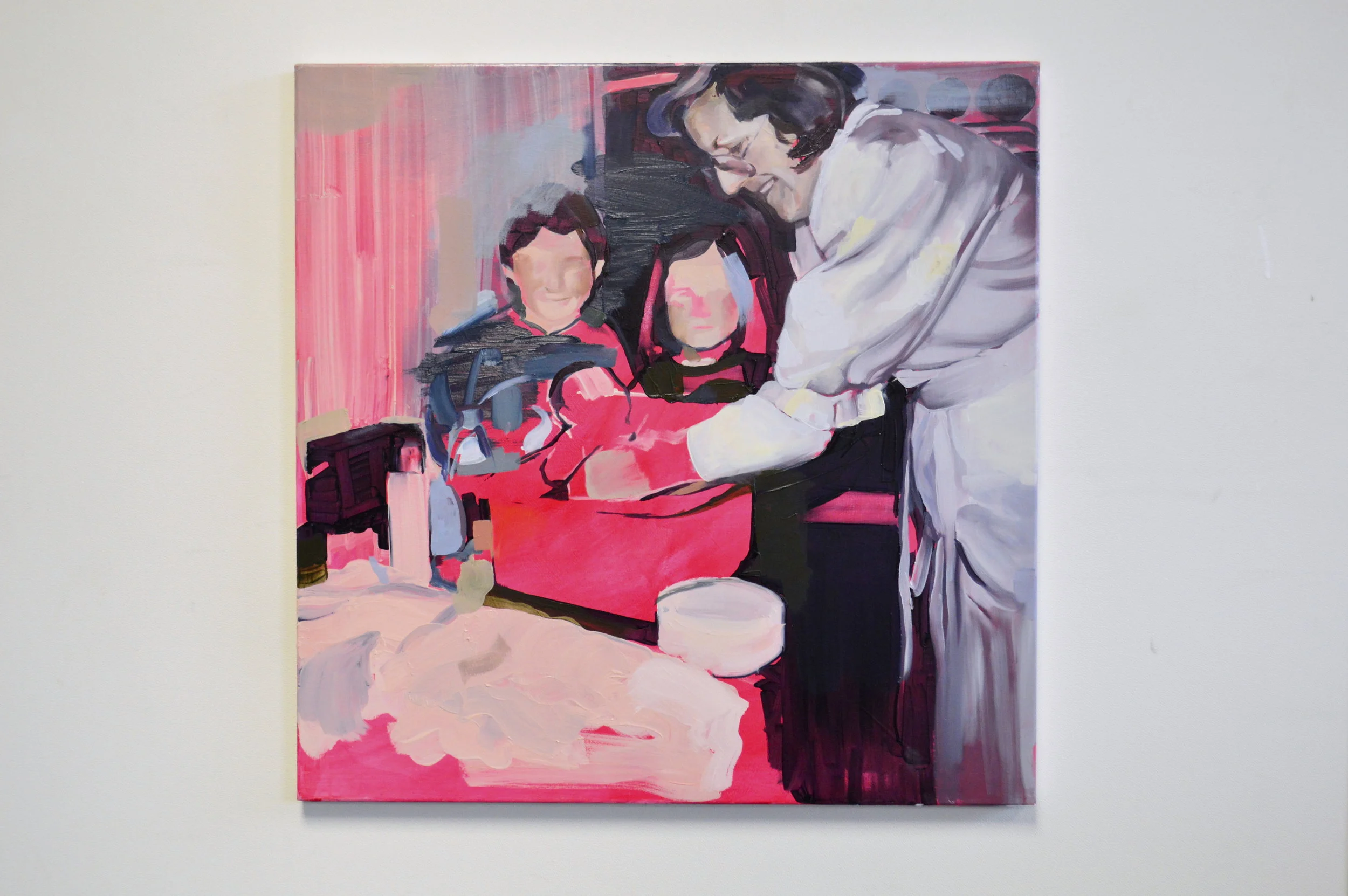 Pink Undercoat (2017) Oil on Canvas. 60 x 60 cm