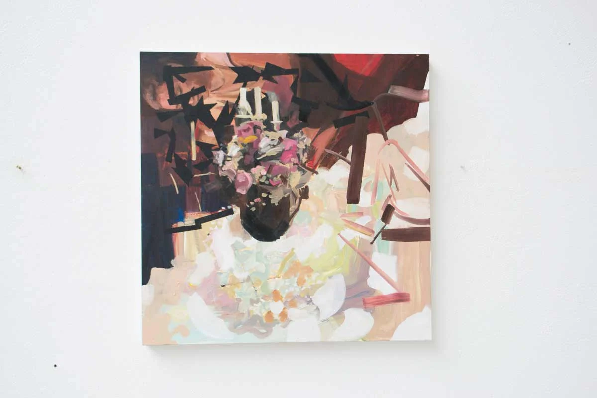 Painting in the continuous present. Oil on canvas. 80 x 80 cm