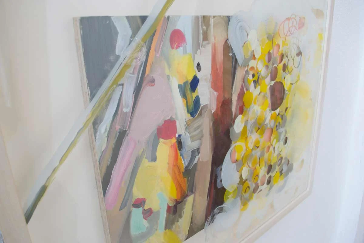 Selected observation. Oil on Board. Acrylic on glass framed. 49 x 60 cm