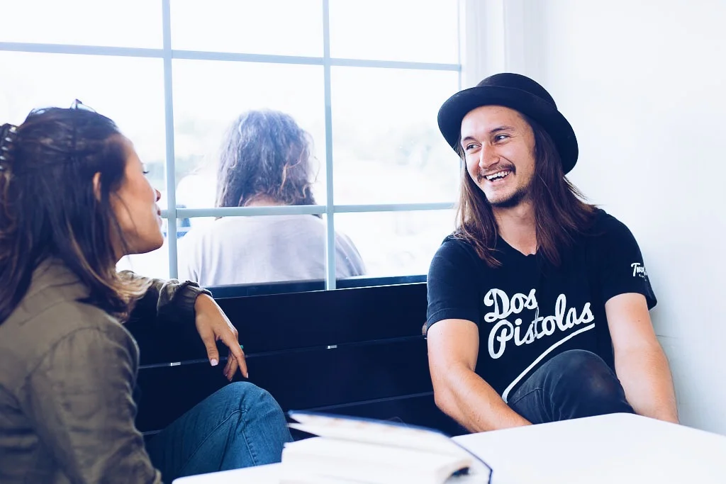 Left to right: Myself rocking a 90's clip and 'Two Guns' Manager and loveable dude Eric Pharrell Photo by the one and only Sarah Velez @SarahVelezPhotography