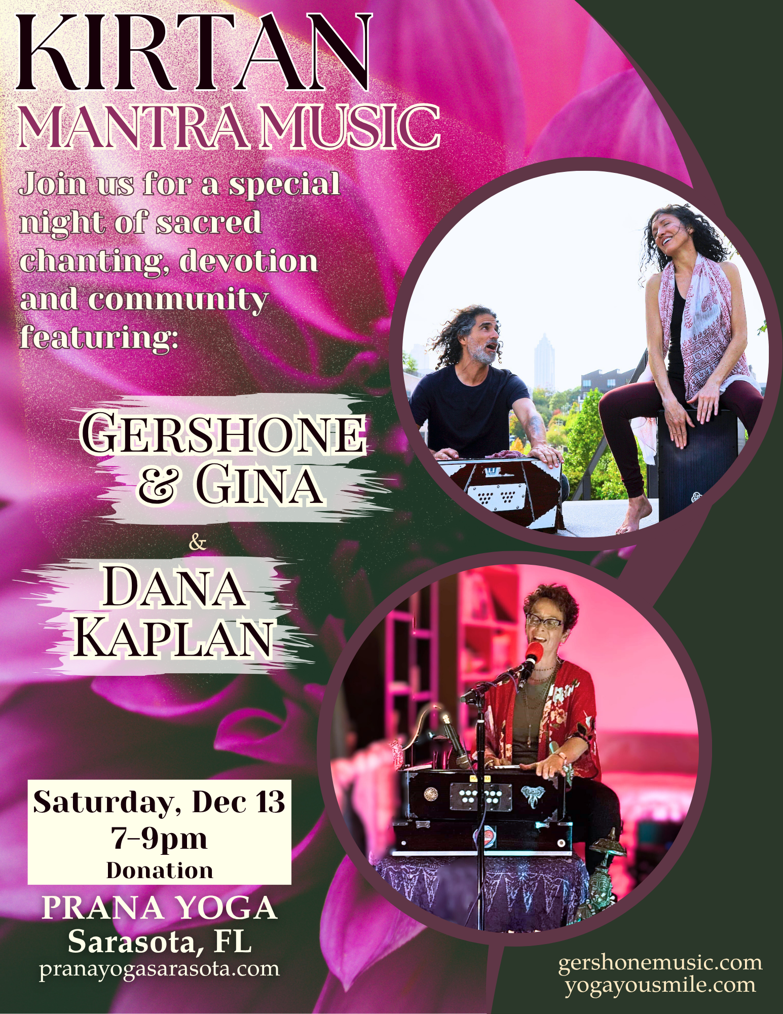 KIRTAN &amp; Mantra Music w/ Gershone, Gina &amp; Dana