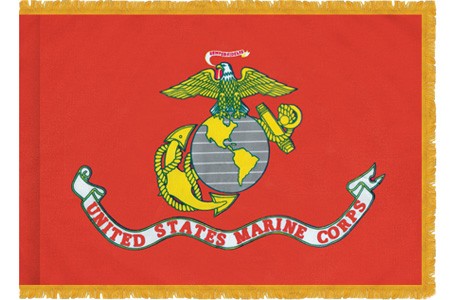 Marine Corps flag with gold fringe