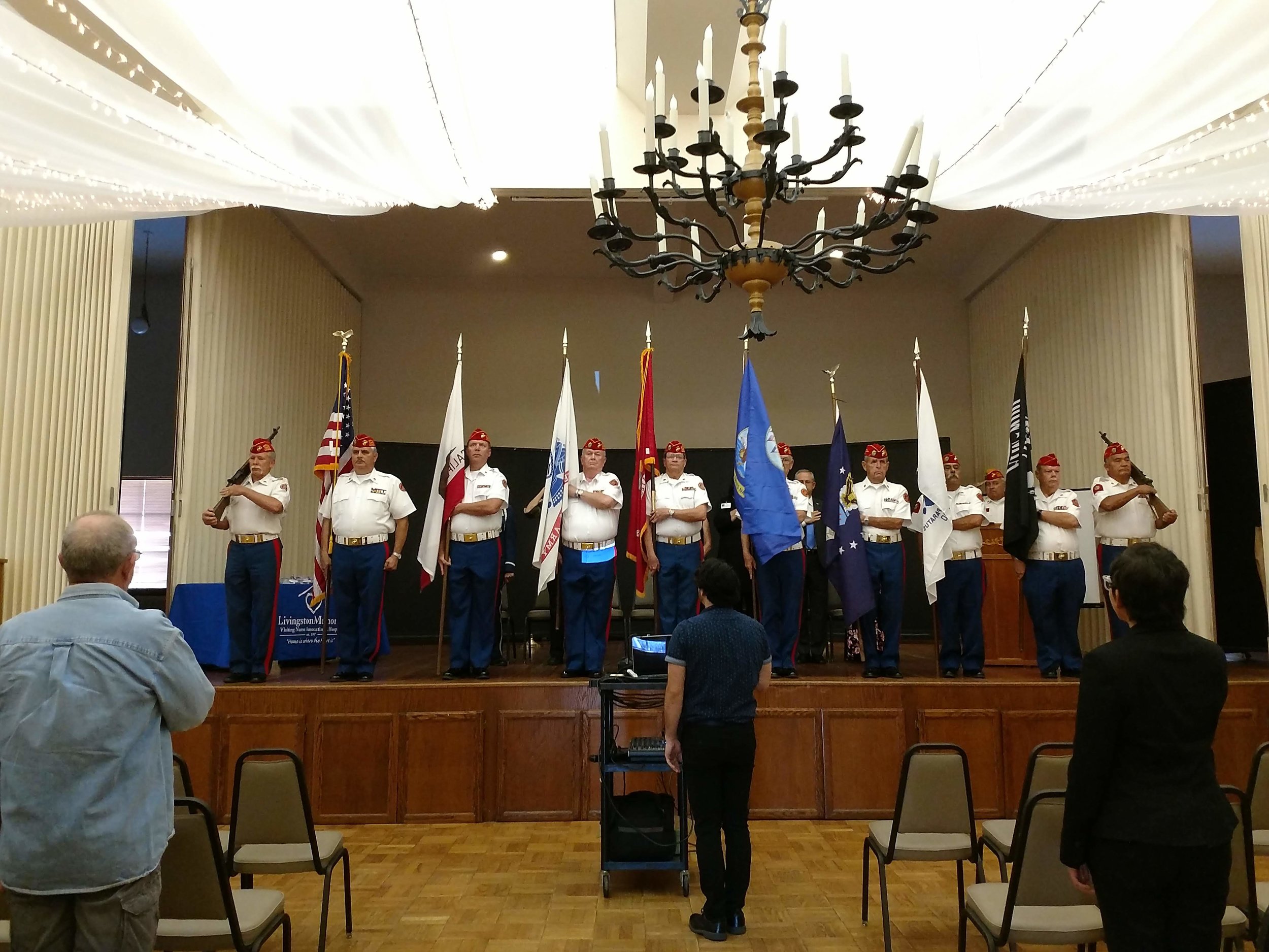 October 26, 2018 Color Guard Appreciation Day in Ventura County. L/R: Larry Fischer, Color Guard Commander Ruy Pena, Jr., Brent Kast, Dick Jennings, "Doc" Honaker, Ben Pfister, John Coley, Harry Hodges, Dave Opfer and Fausto Galvan.