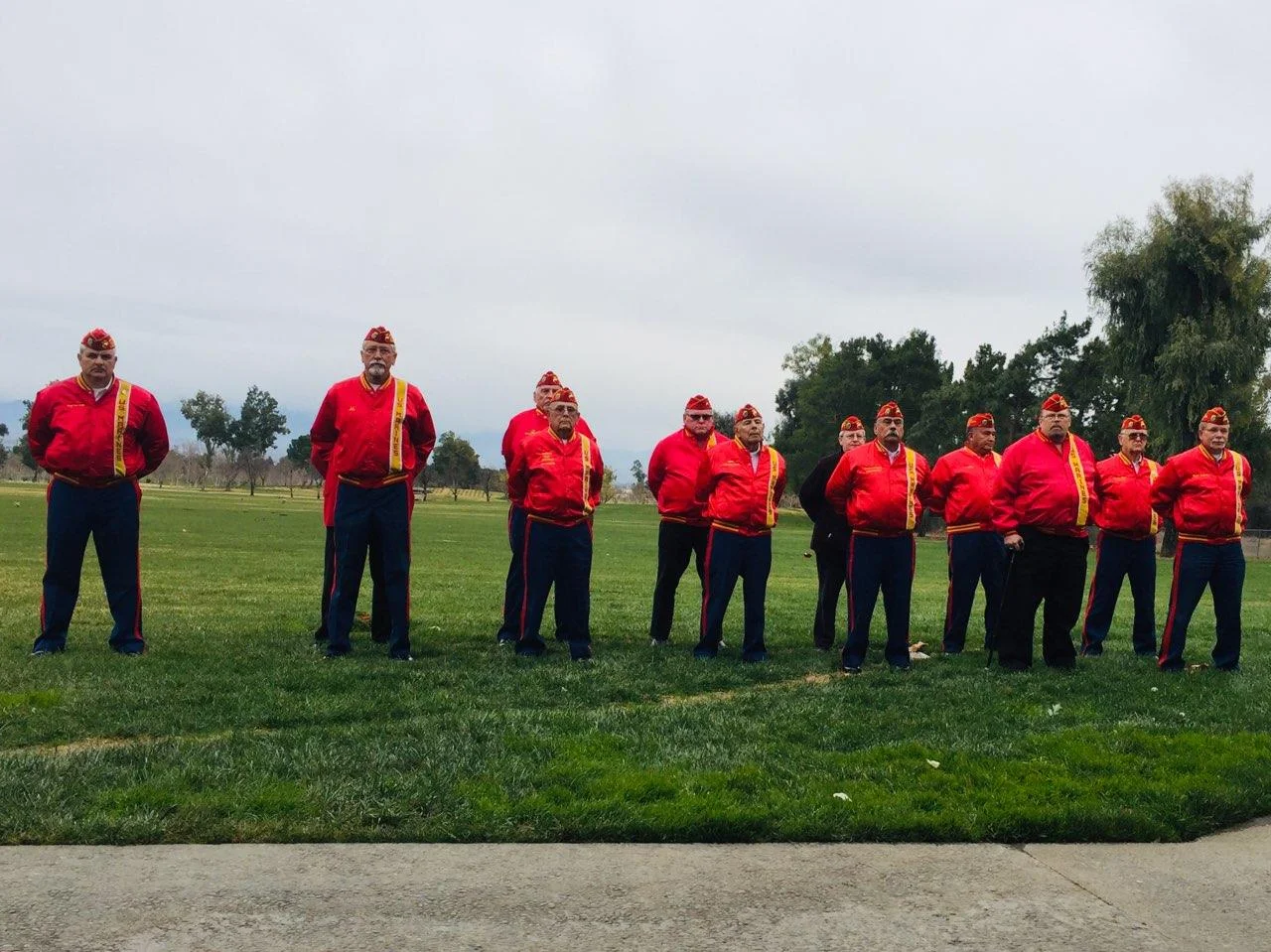 Marines standing at attention