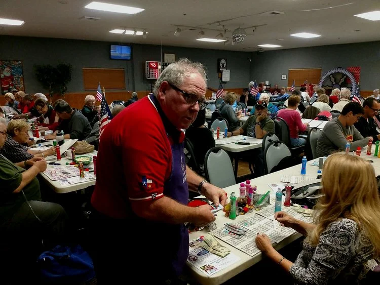 Paymaster Andy Dobrzynski pulling double duty selling "pull-tickets" at Bingo night