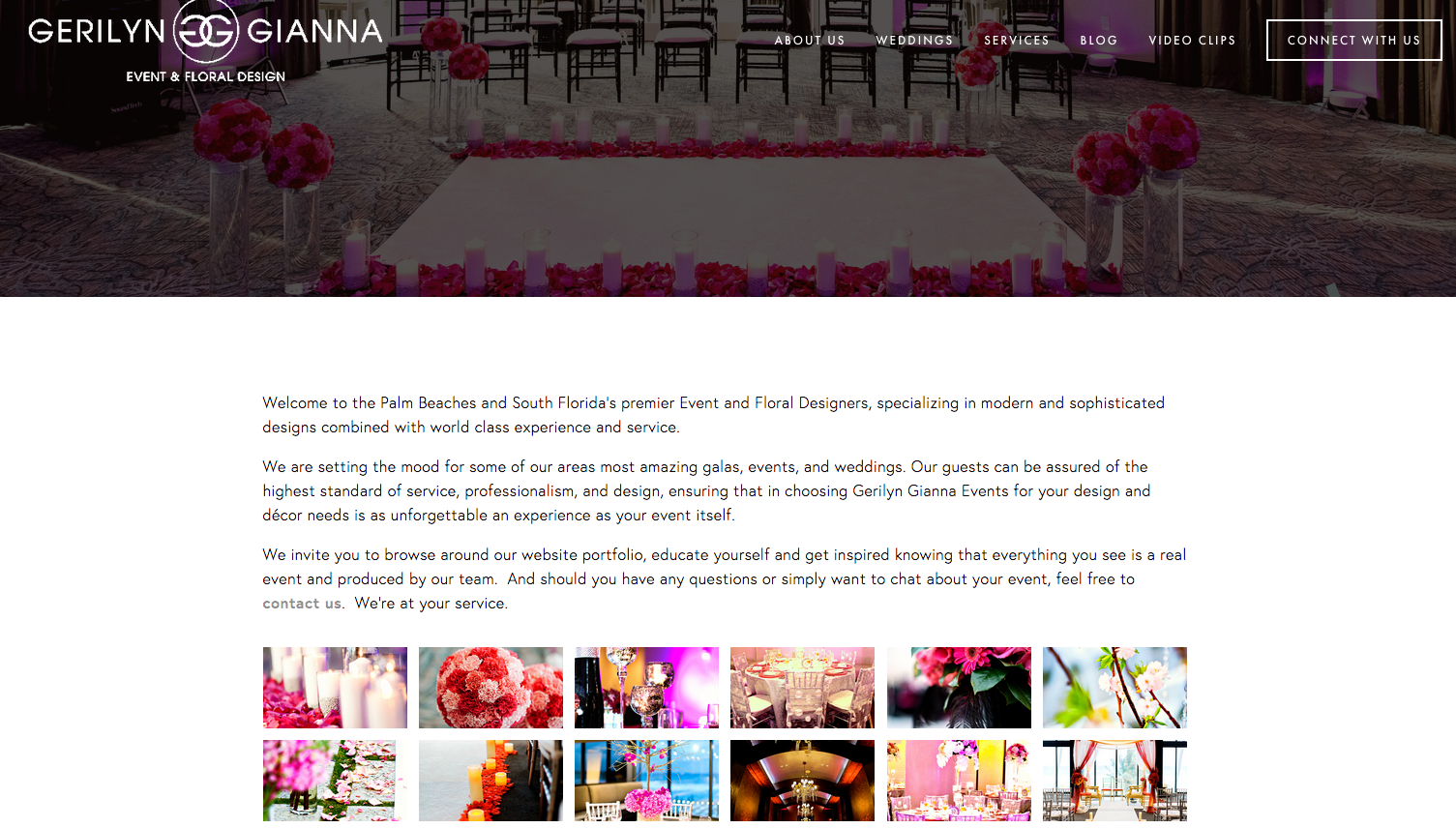 Wedding Professional Website Redesign by Heather Sharpe of The Editor's Touch | Gerilyn Gianna | Palm Beach Wedding and Event Design