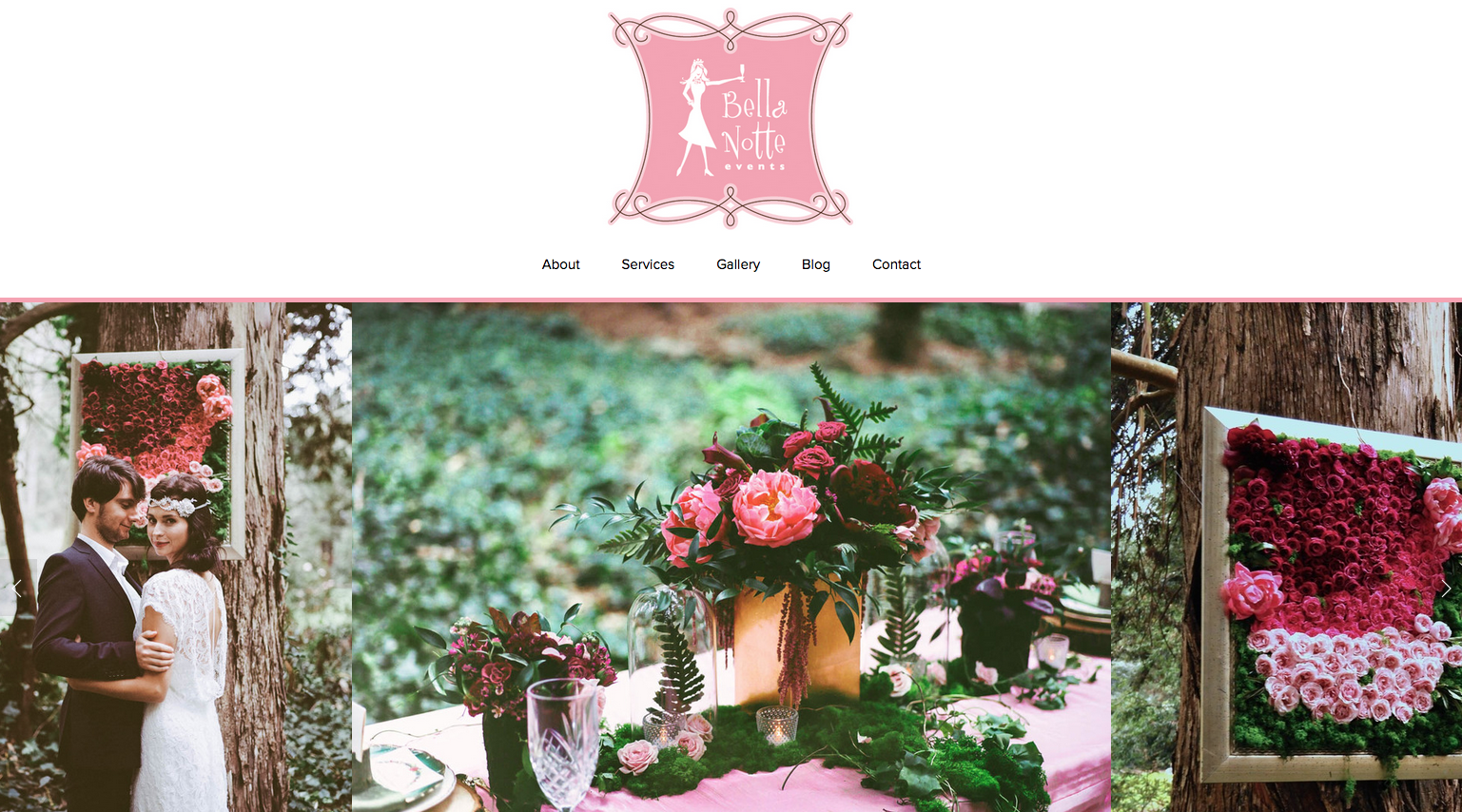Website Design by Heather Sharpe of The Editor's Touch | Bella Notte Events in San Francisco