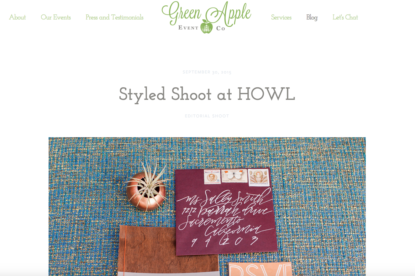 Green Apple Event Company Website Design by Heather Sharpe | The Editor's Touch