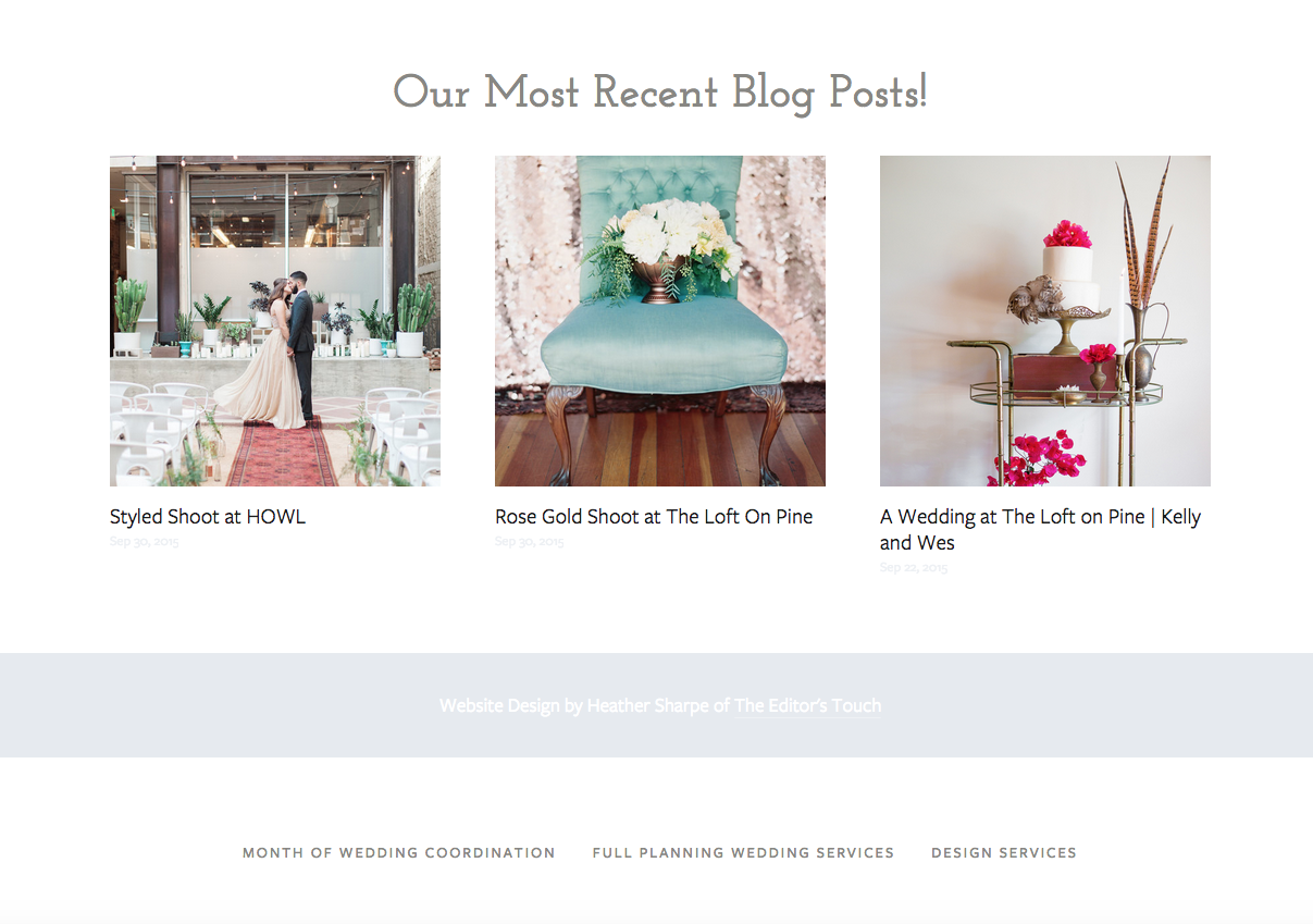 Green Apple Event Company Website Design by Heather Sharpe | The Editor's Touch