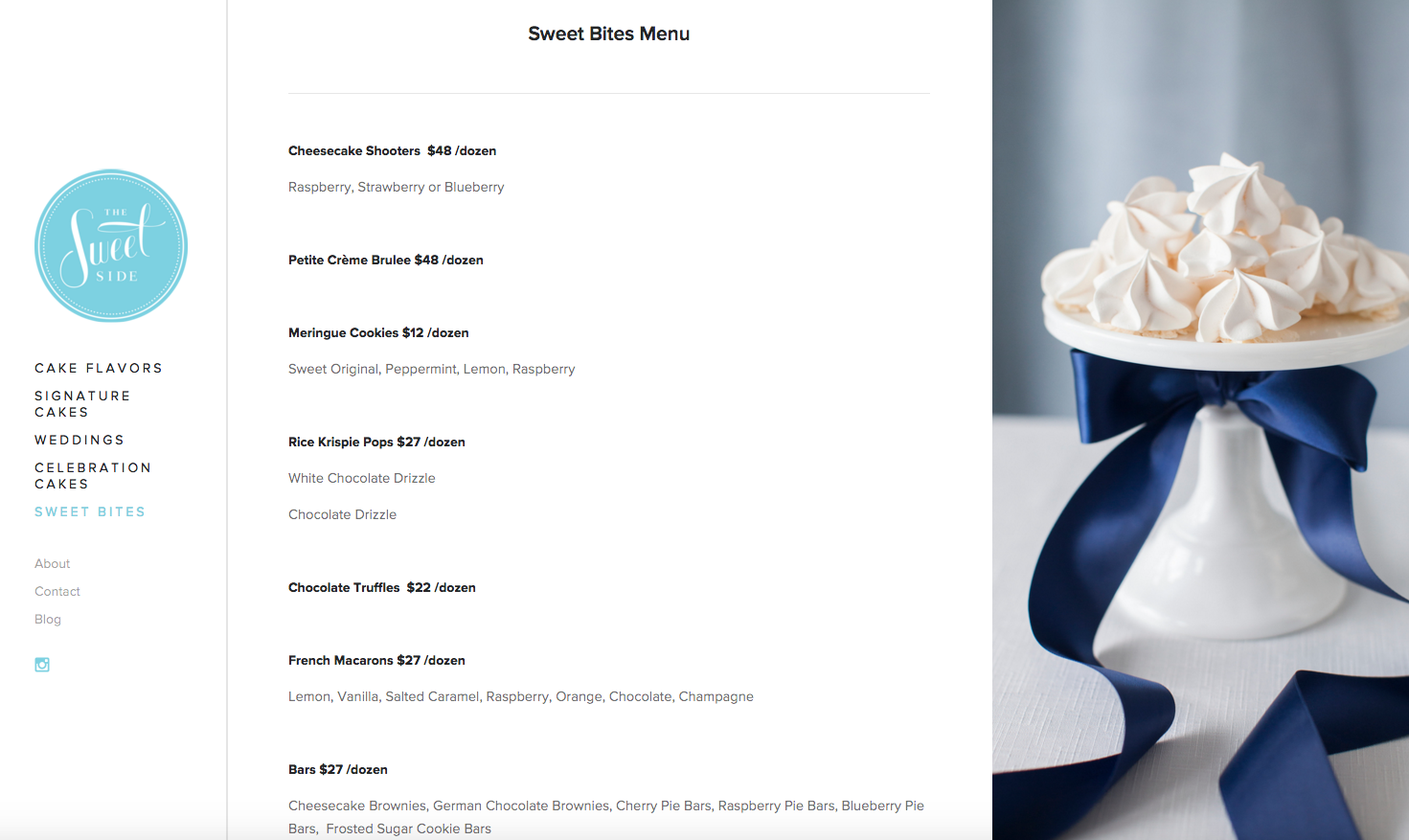 Website Design for Seattle Bakery The SweetSide | Heather Sharpe of The Editor's Touch | Squarespace Website Designer