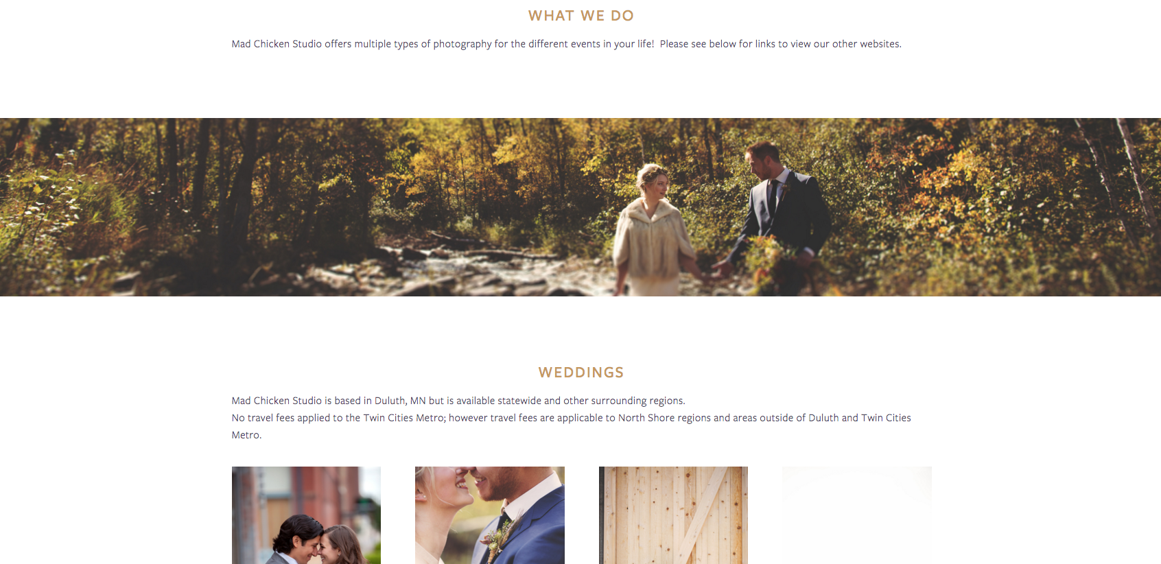 Website Design for Mad Chicken Studio a Duluth Photography Company | Heather Sharpe of The Editor's Touch