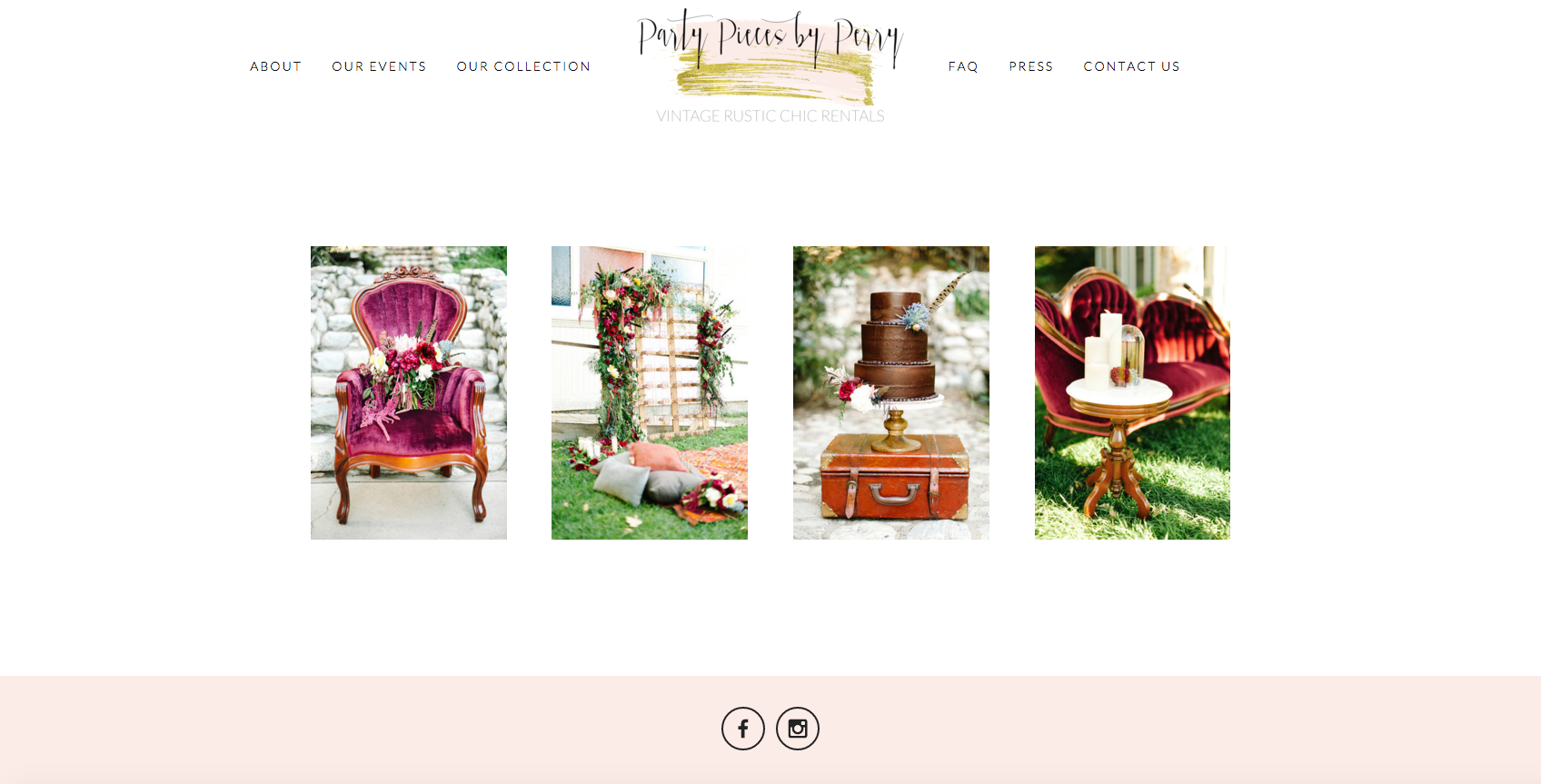 Party Pieces by Perry Website Design | The Editor's Touch