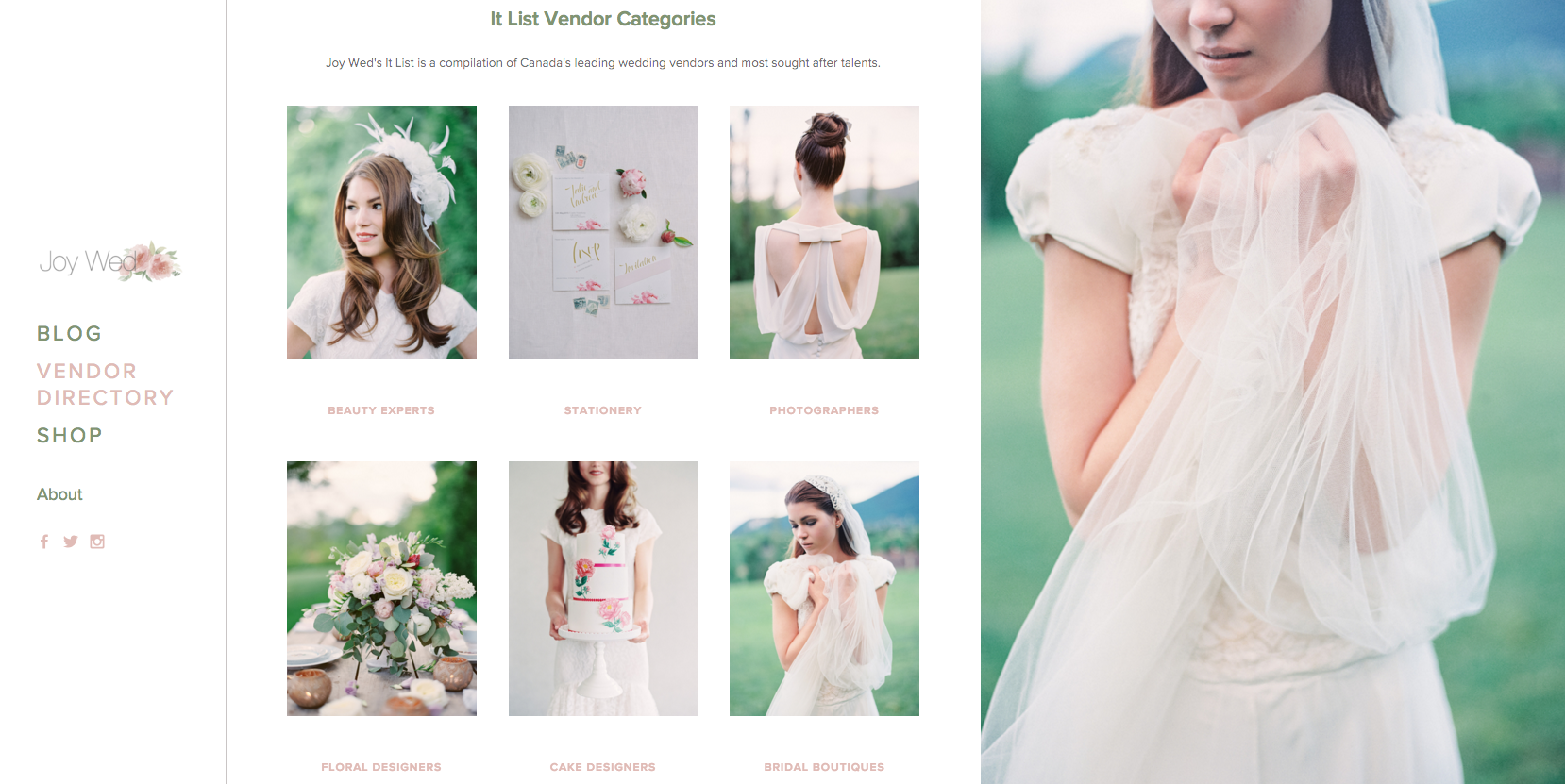 Best Wedding Vendors in Canada | Joy Wed Blog | Website Design by Heather Sharpe of The Editor's Touch