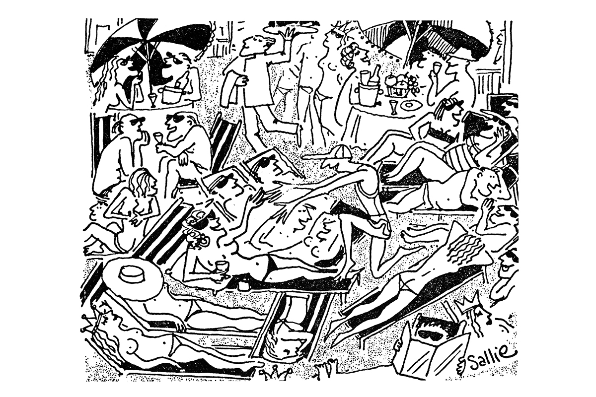 Crowded Italian Beach