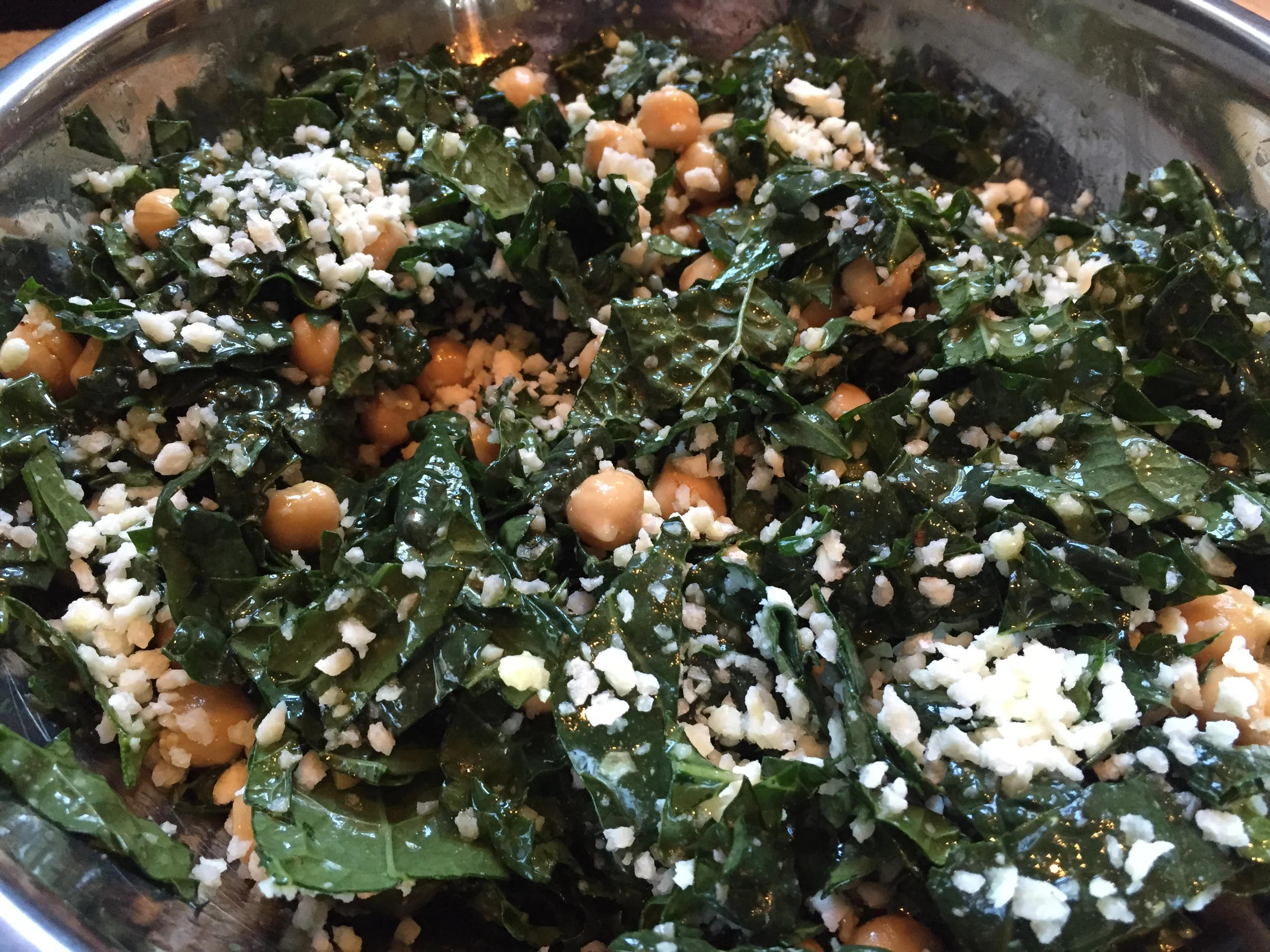 Delicious and Easy Kale Chickpea Salad