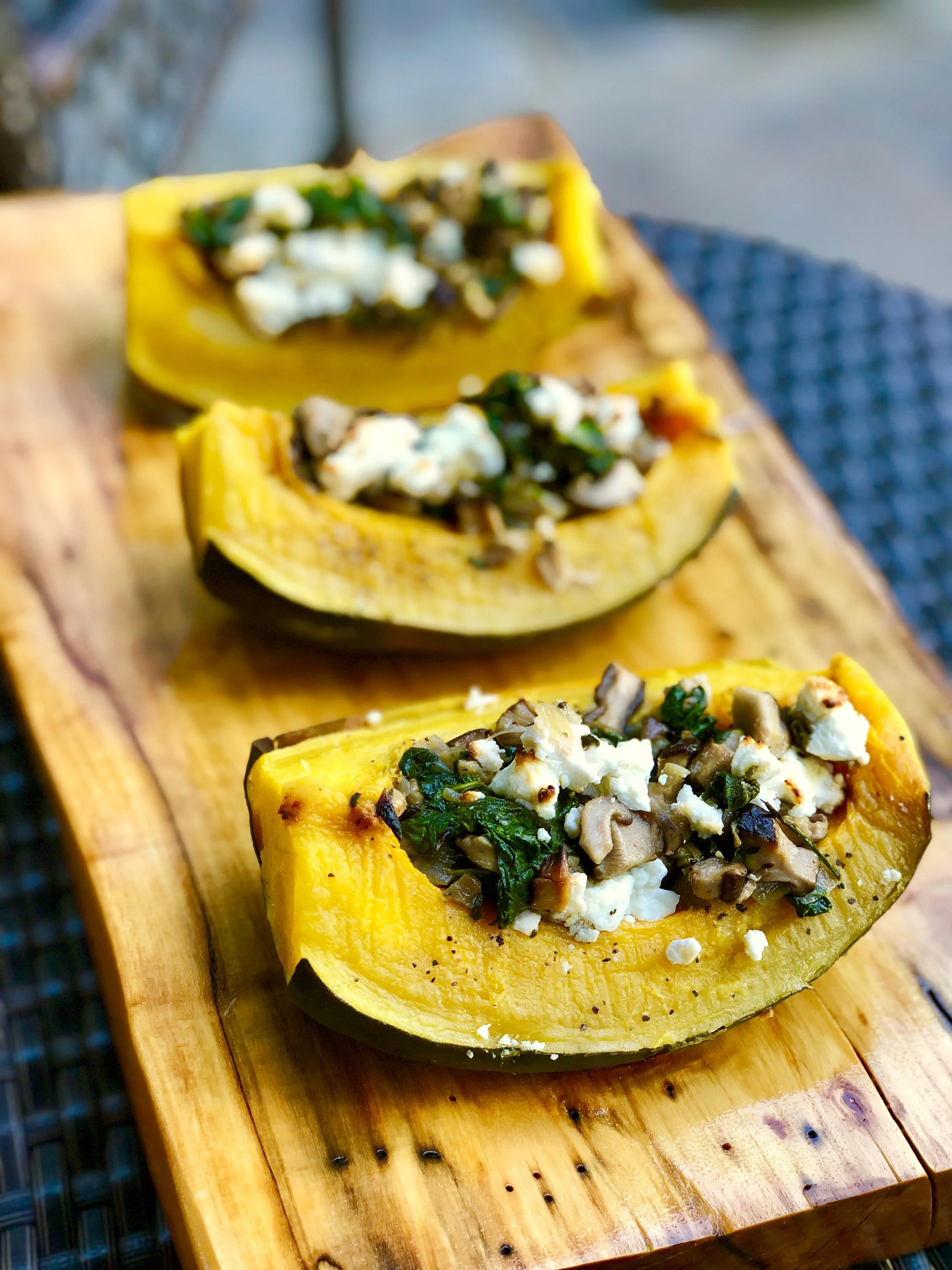 Acorn Squash with Shiitake  Mushrooms and Goat Cheese