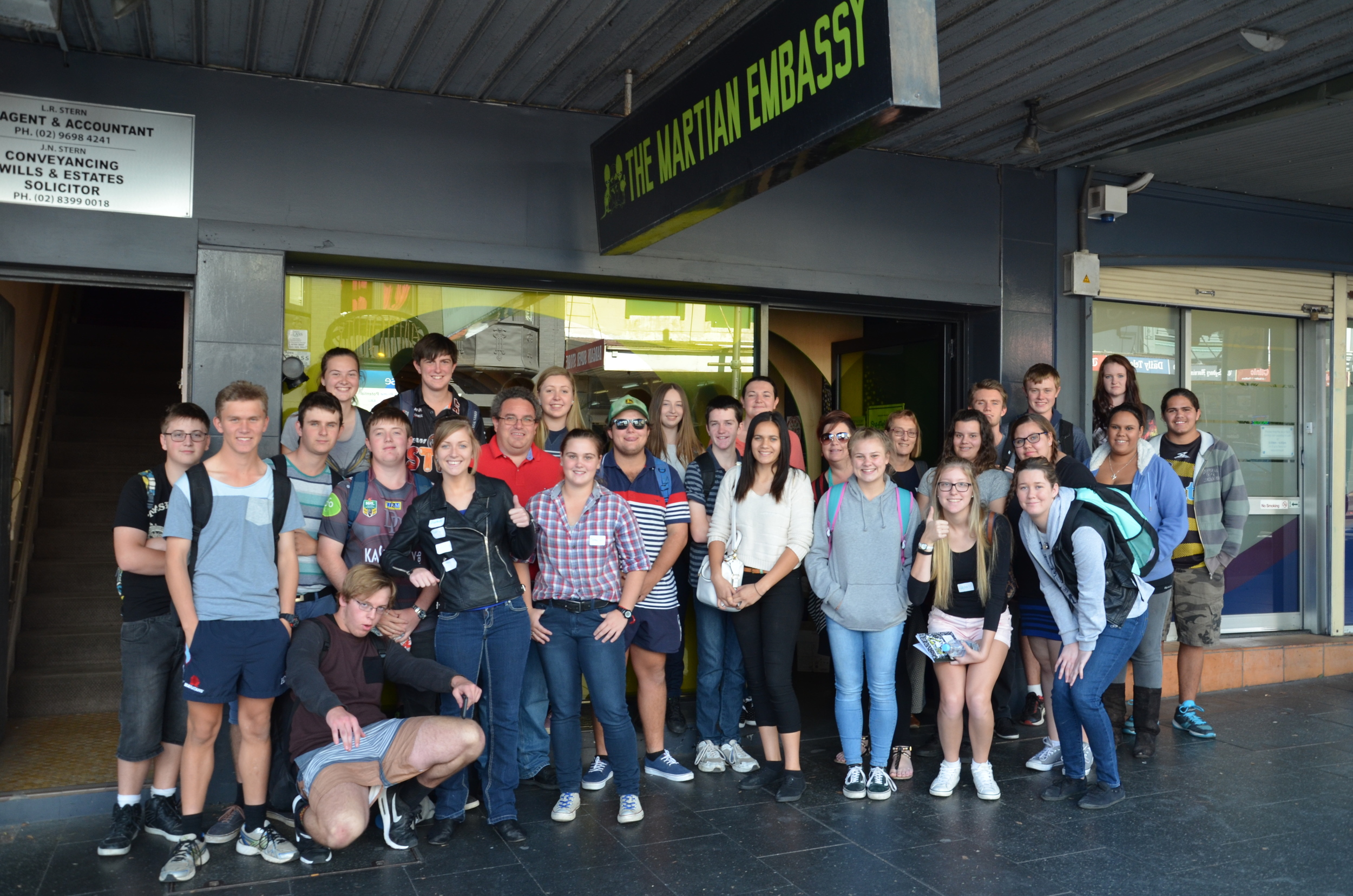 The Wee Waa group outside the Story Factory in Redfern. Looking good, Nathan.