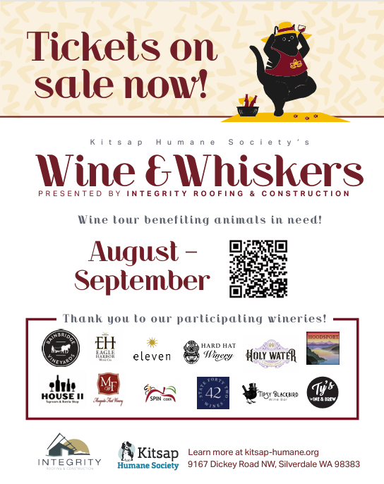 Kitsap Humane Society Wine & Whiskers Fundraiser Kickoff