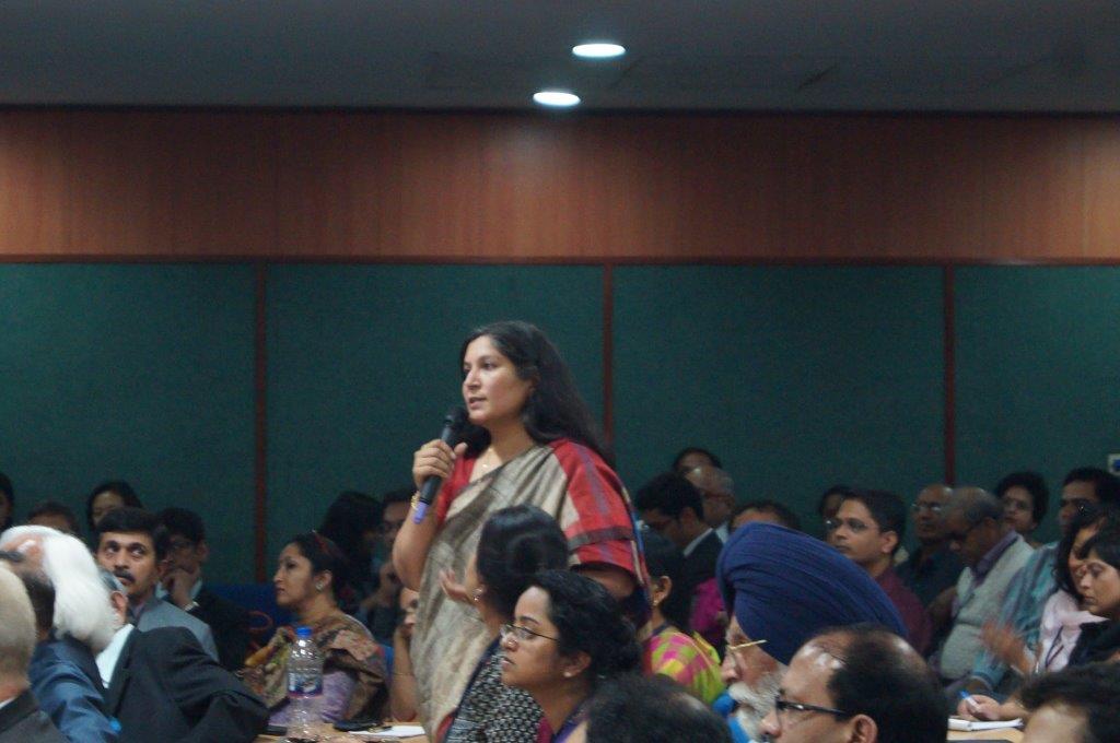 Audience member during Q&A session after the Theory of Reality presentation at Amity University Delhi campus on November 9, 2015.