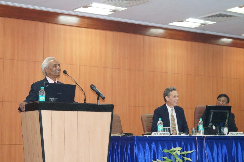 Amity University President, Dr. William Selvamurthy, Dr. David O. Wiebers, and Amity University Chancellor, Dr. Ashok Chauhan on November 9, 2015.