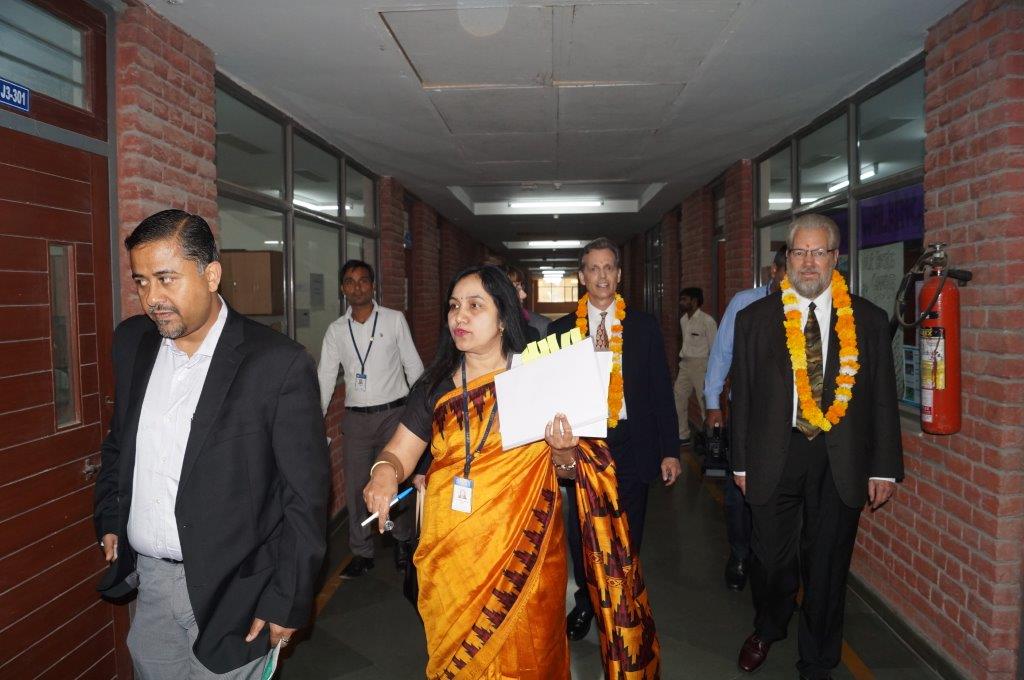 David Wiebers, M.D., touring Amity University Delhi campus on November 9, 2015. 