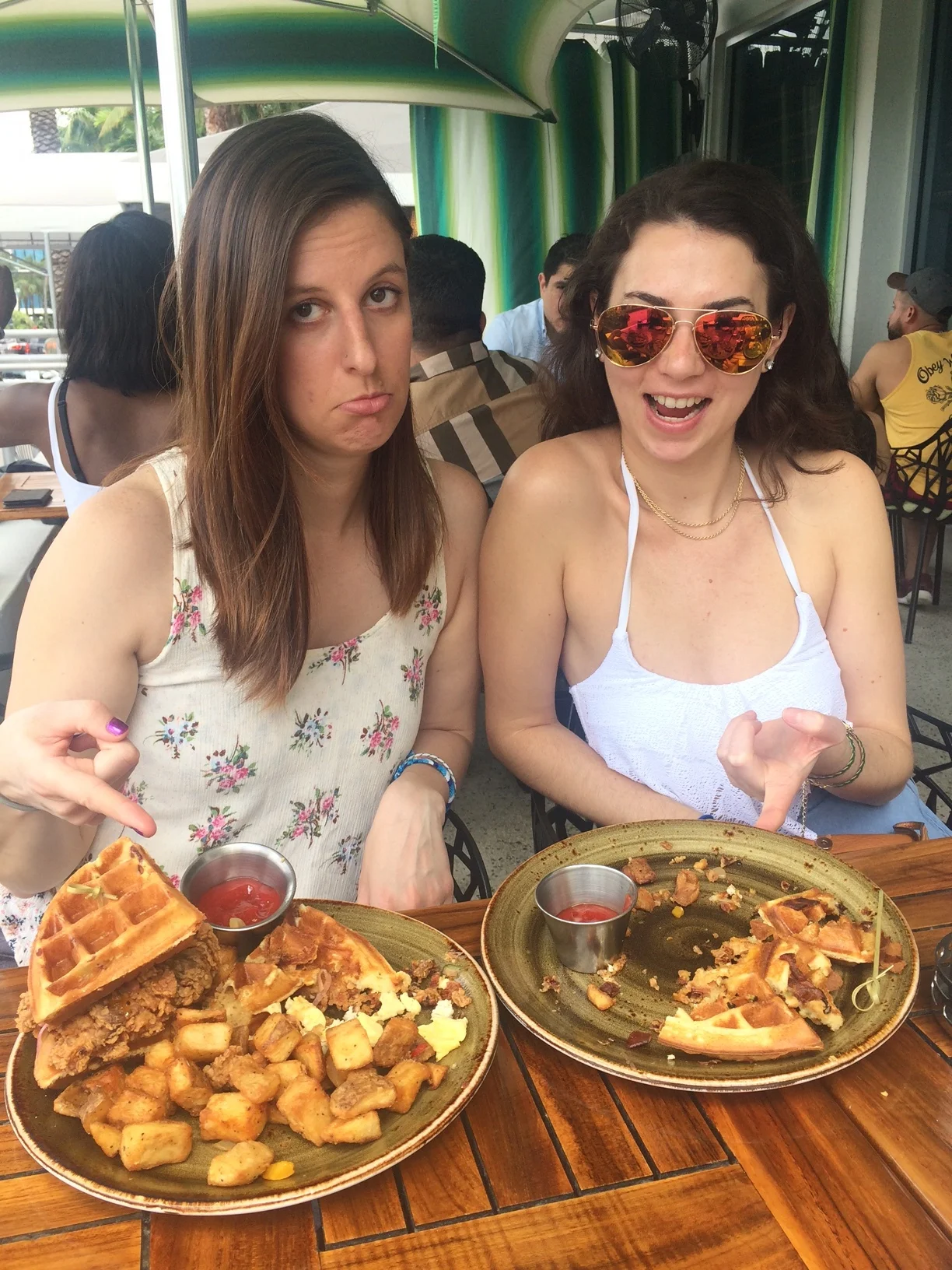 Felt extremely satisfied after killing those chicken and waffles. 