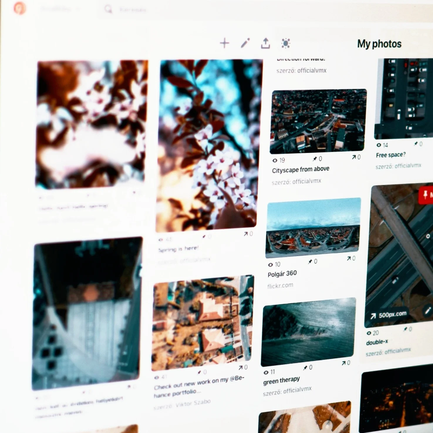 A computer screen with a Pinterest board on it