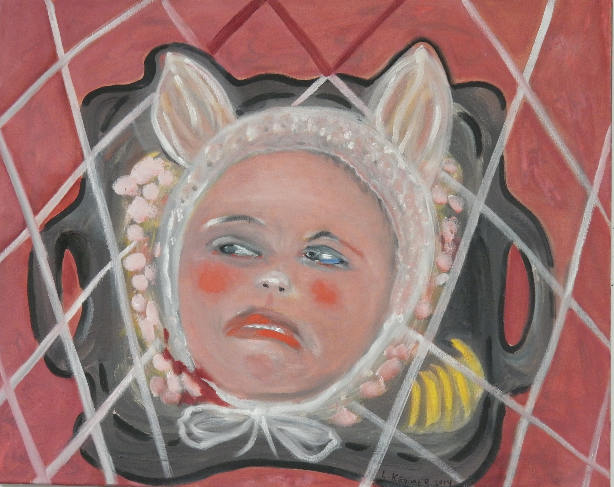 Child's Head on Platter 20"x20" oil on canvas