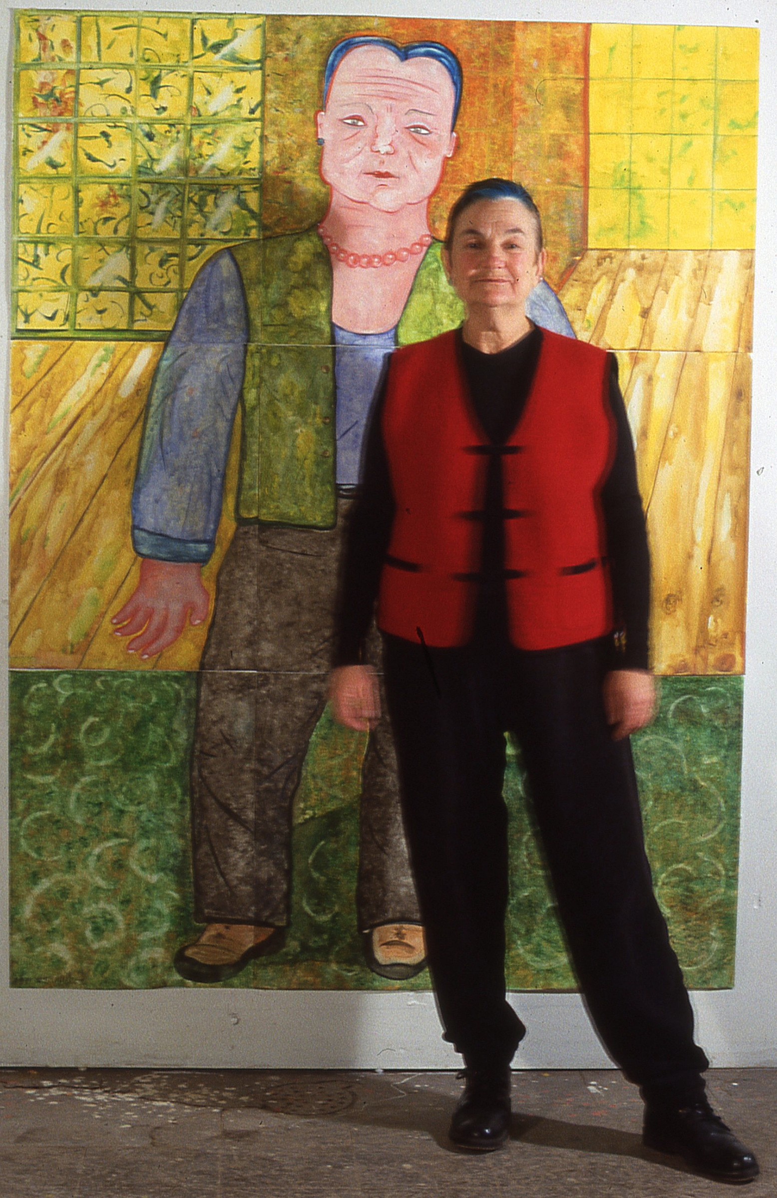 Me in front of self portrait  60"x 90"