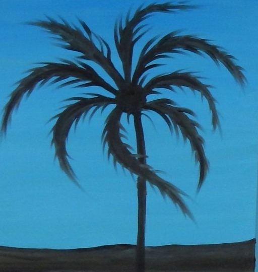 Blue Palm 20"x20"