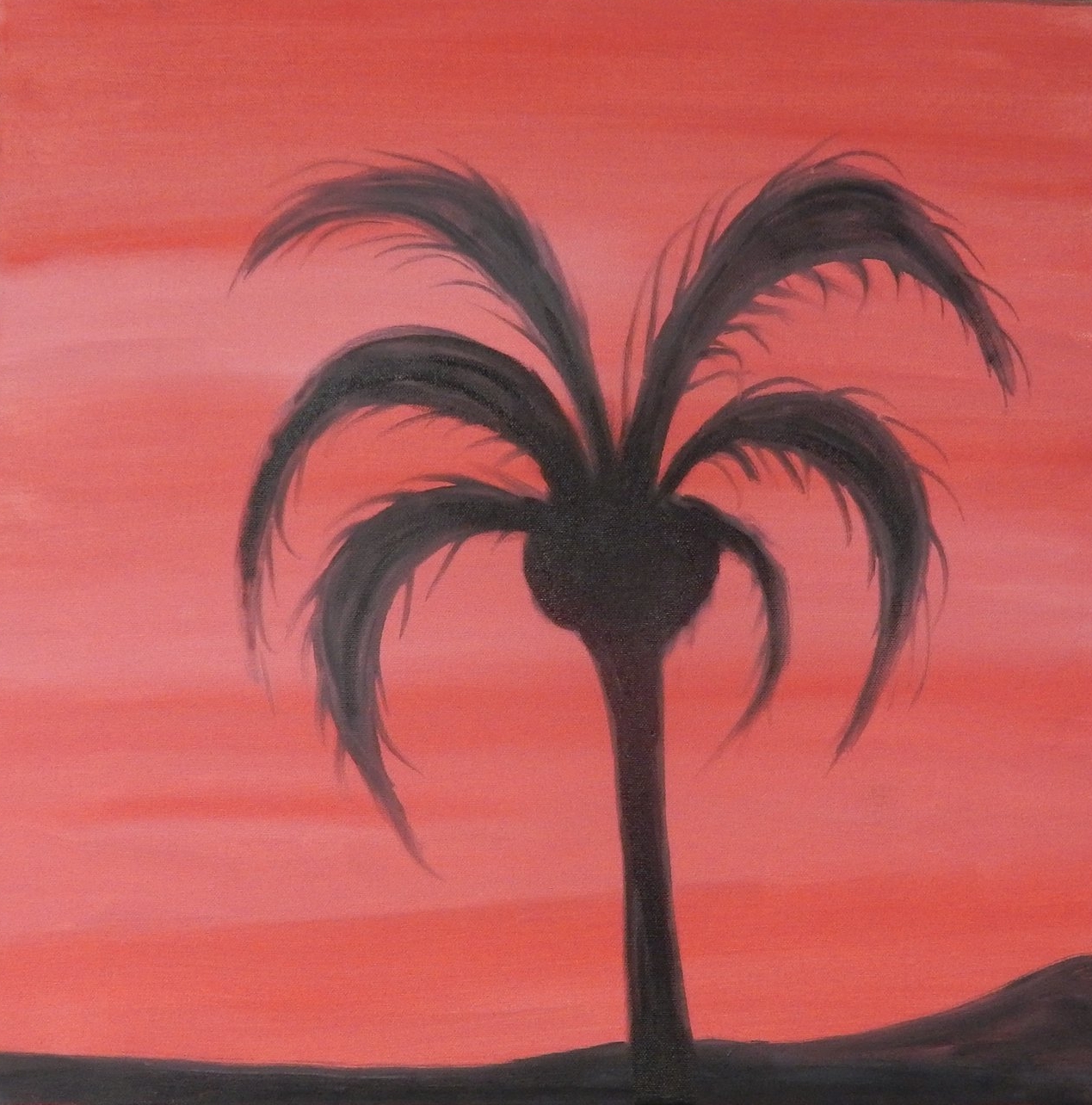 Red Palm  20"x20"