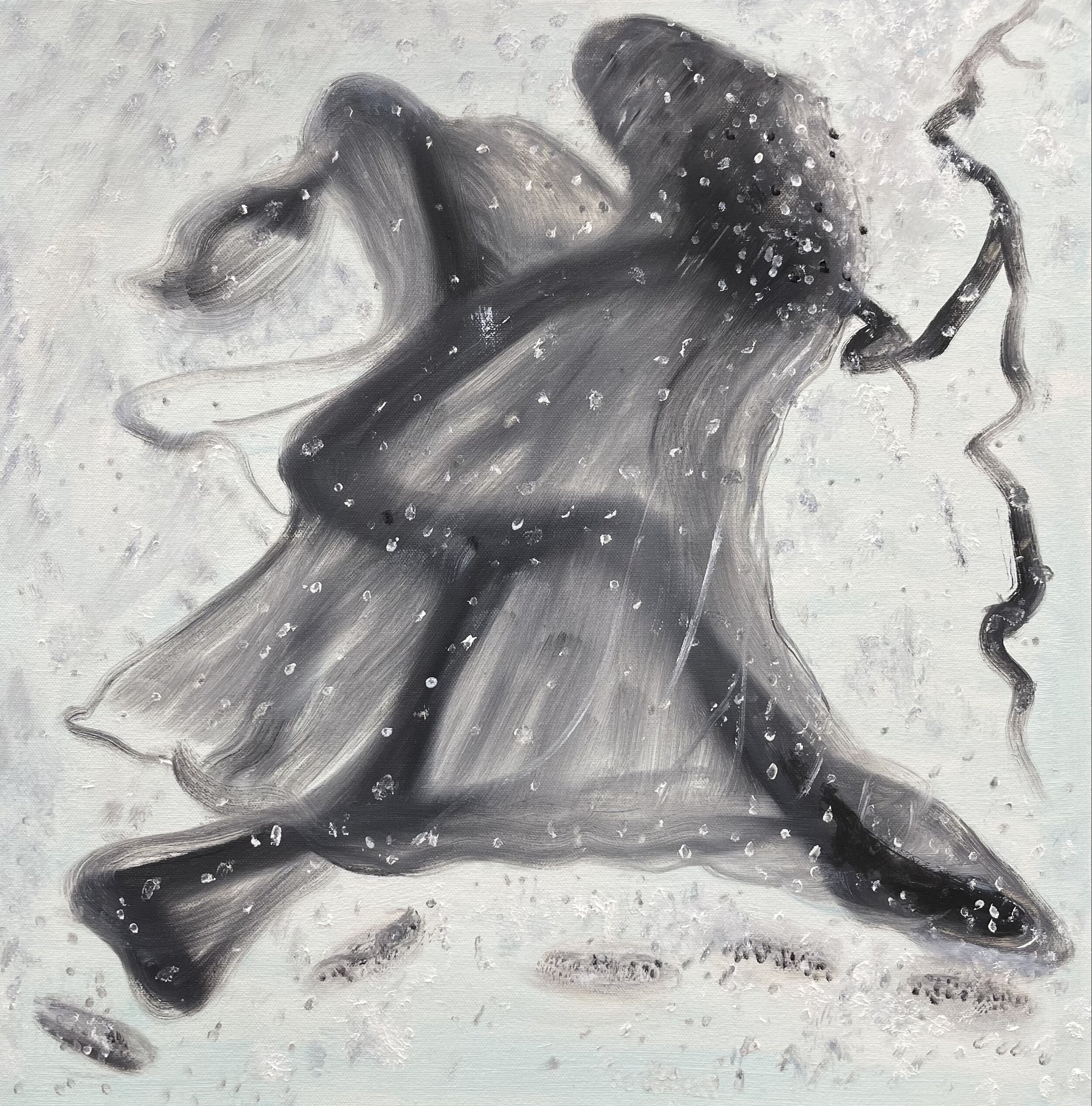 Snow Walker     oil on canvas   20"x20"  2021